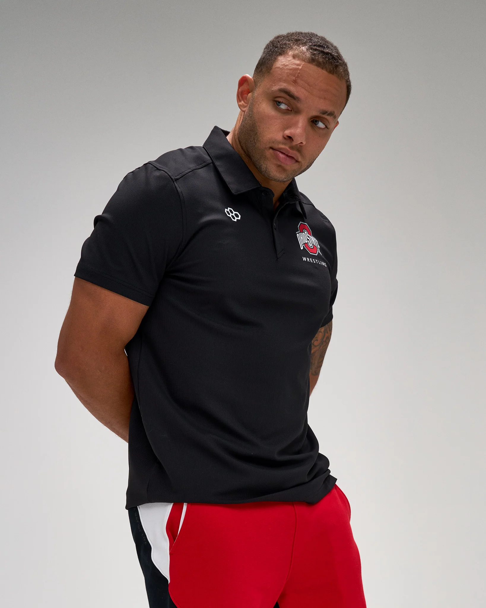 Buckeyes Wrestling Go-To Hex Polo
