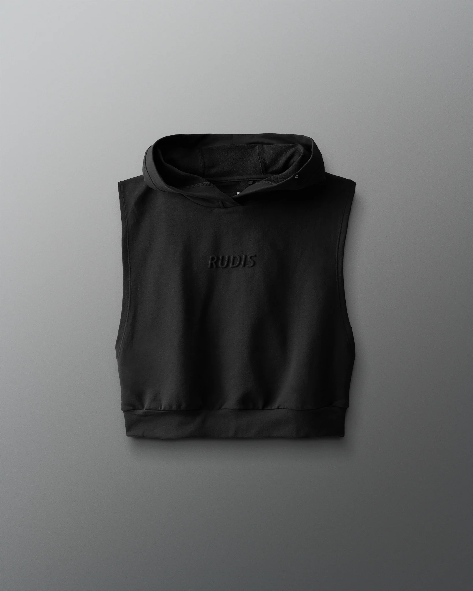 Embossed Wordmark Women's Sleeveless Crop Hoodie - Image 9
