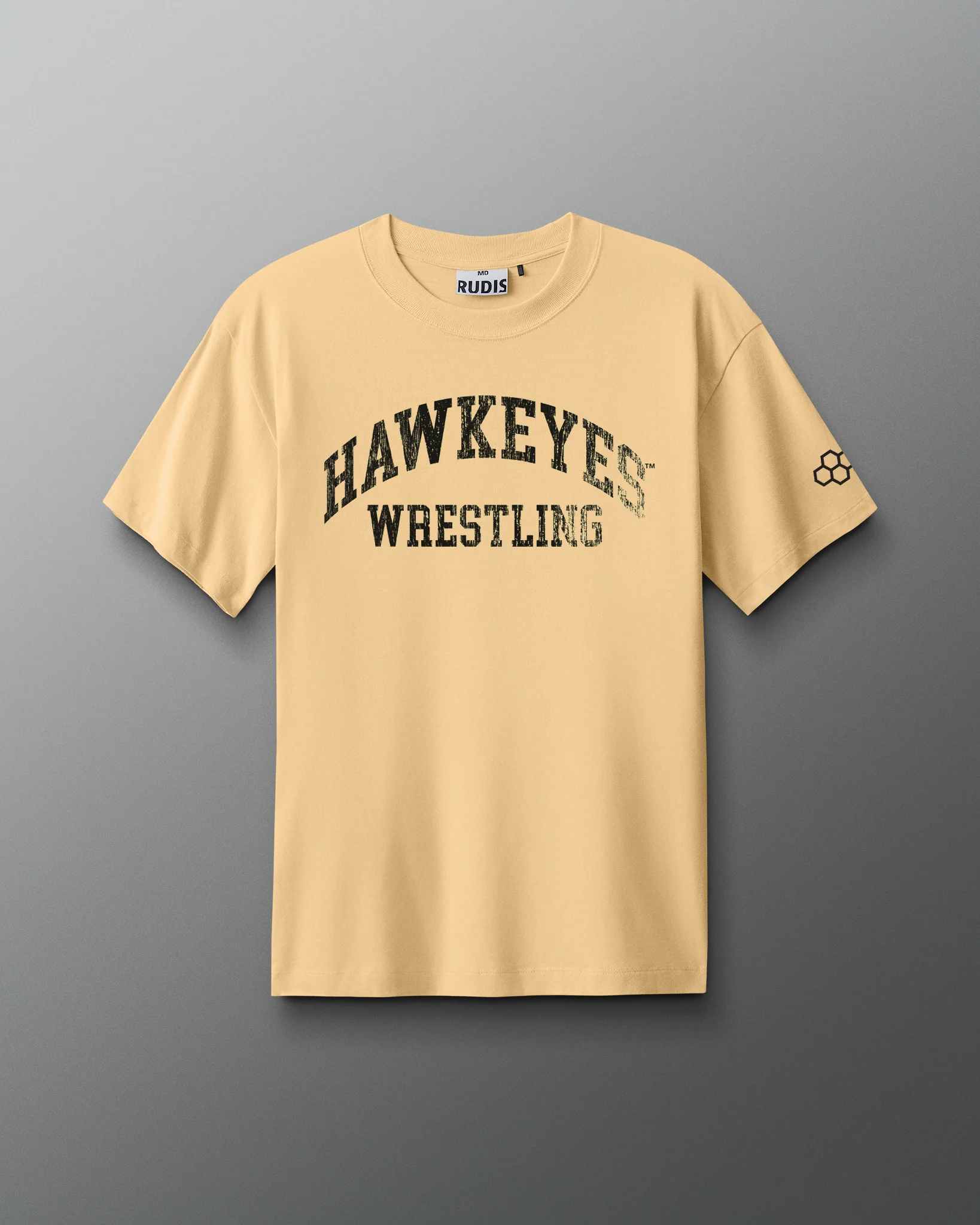 Hawkeyes Wrestling Vintage Arch Heavyweight T-Shirt