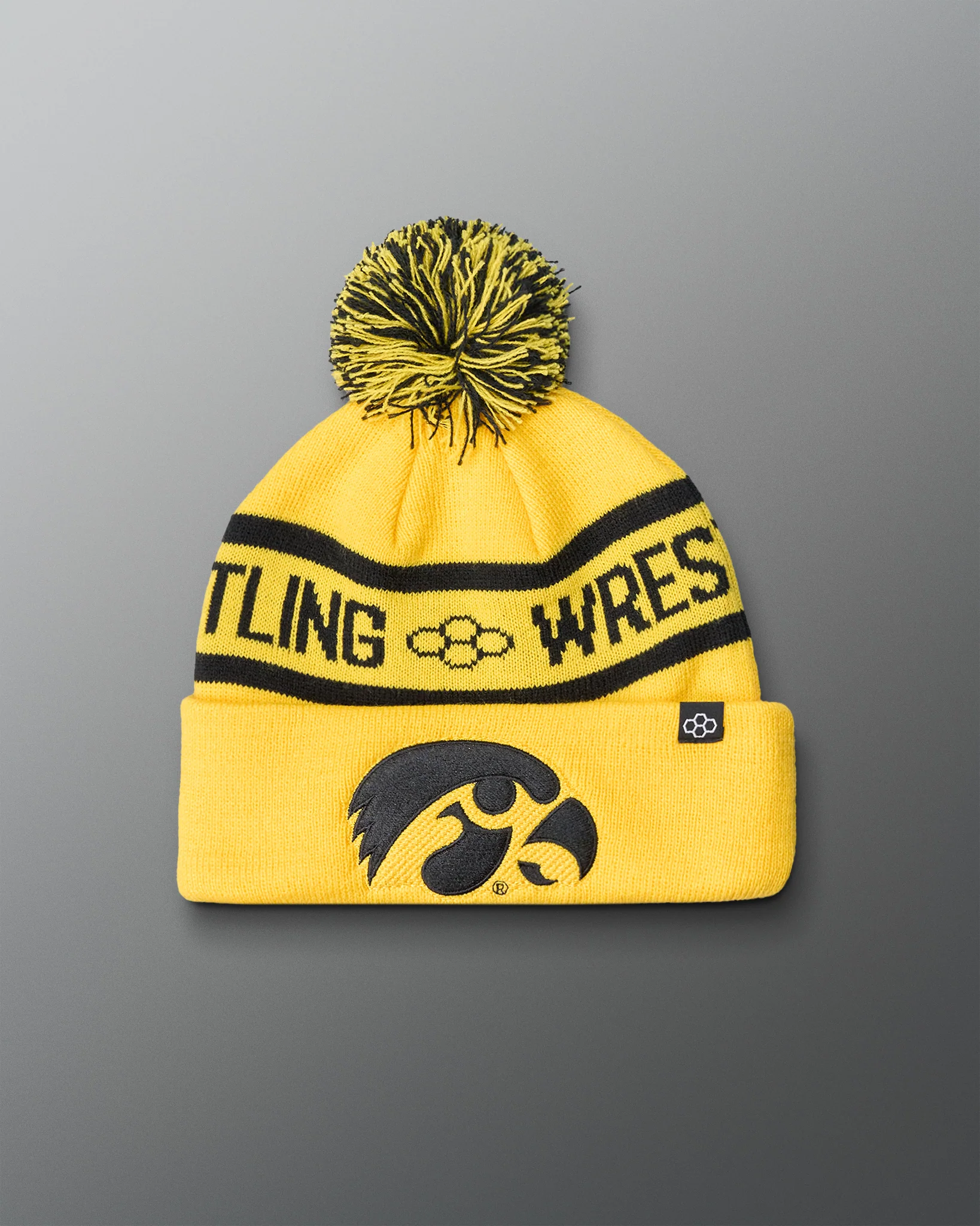 Iowa Two-Tone Pom Beanie