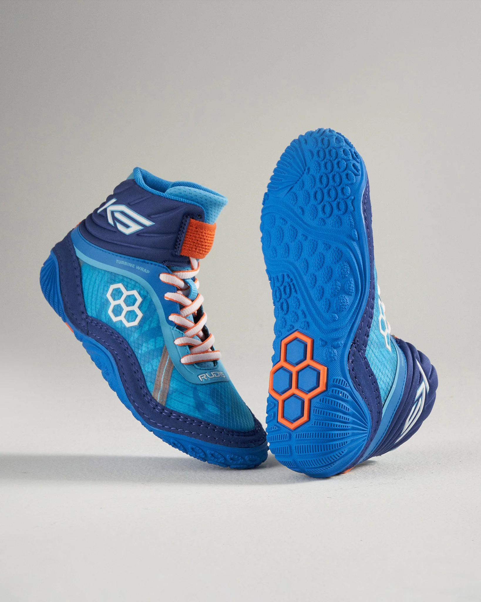 KS Turbine Youth Wrestling Shoes - World Wide Blue - Image 2