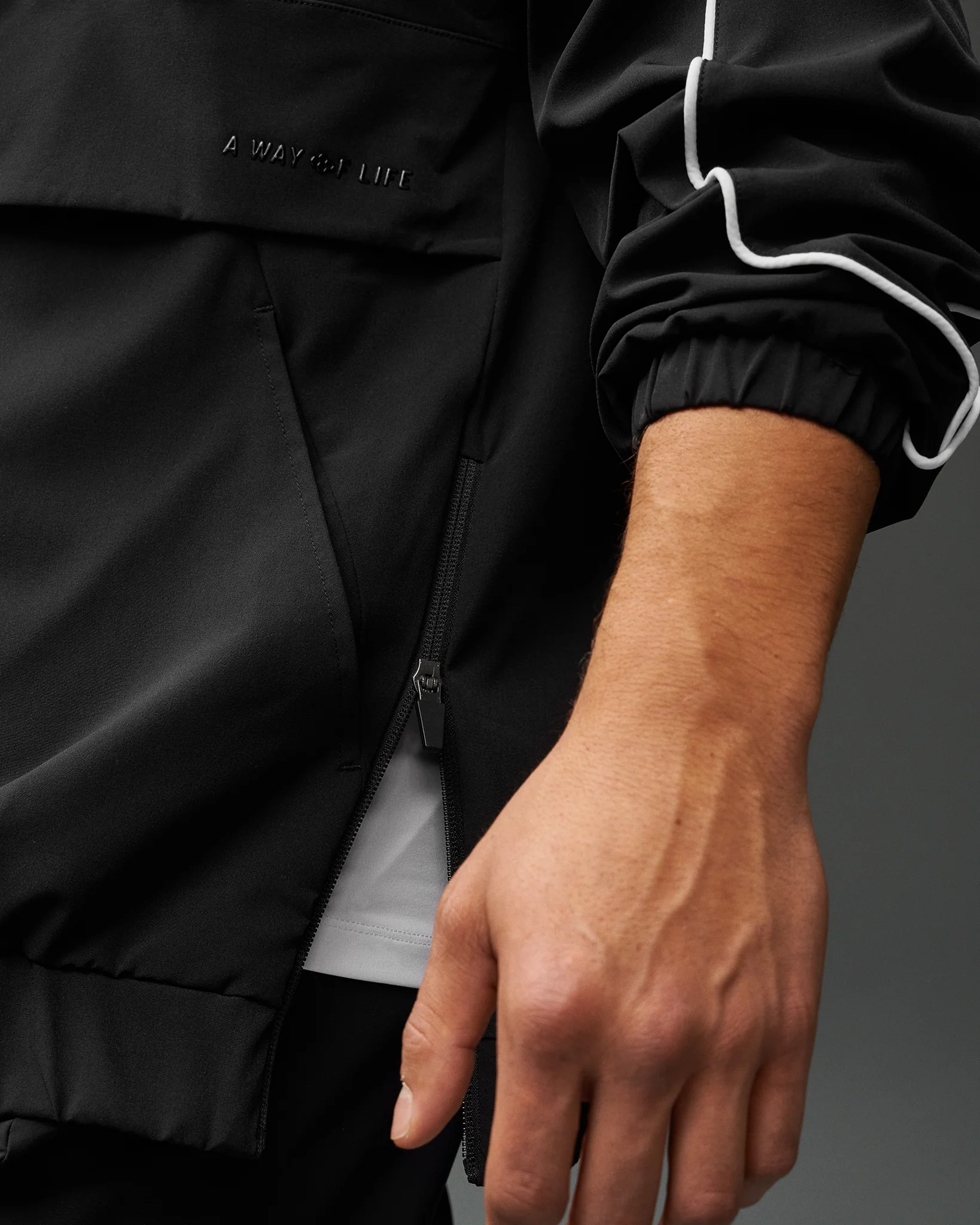 RUDIS 1/4 Zip Windbreaker - Black - Image 5