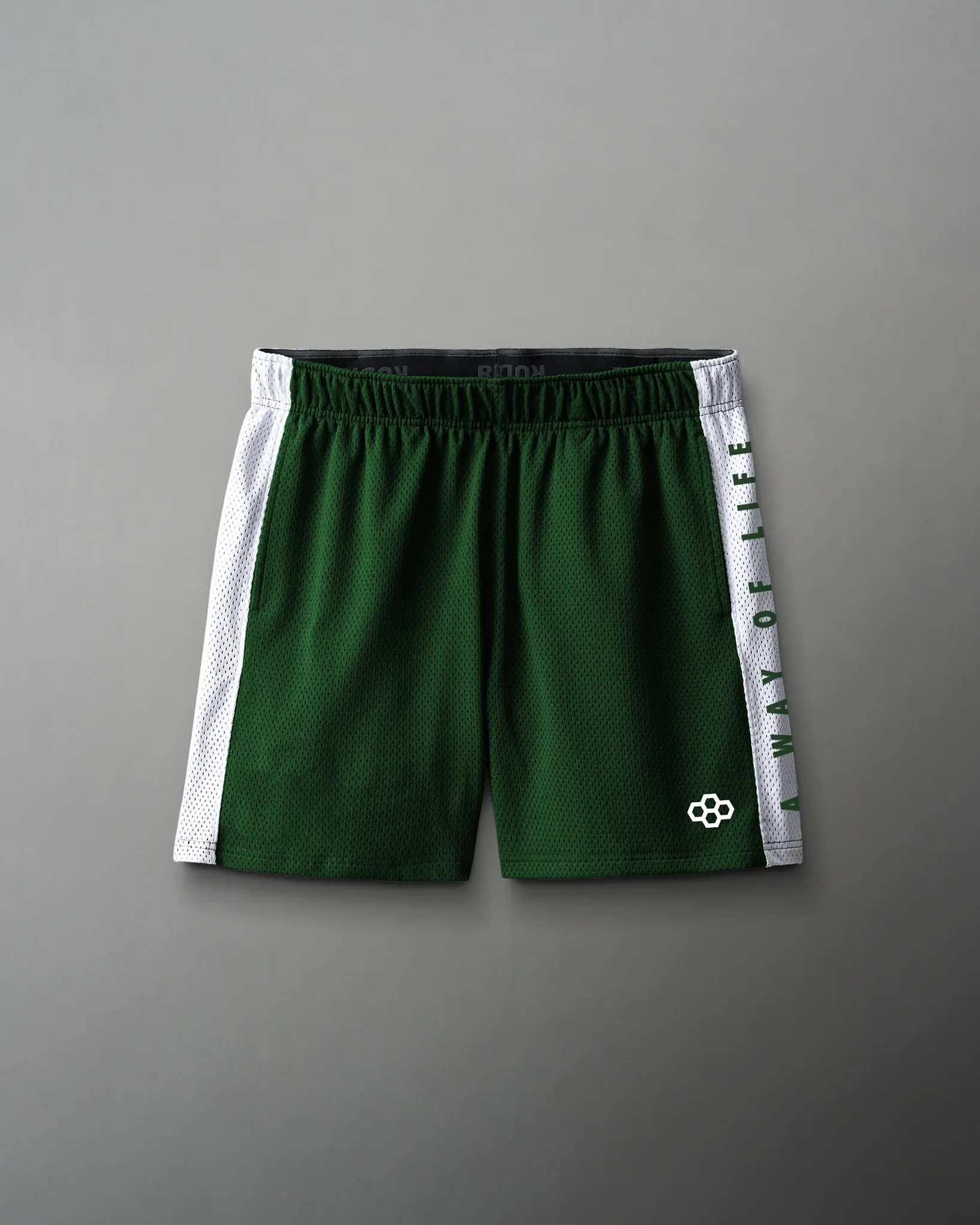 RUDIS 5" Youth Panel Mesh Short - Emerald/White
