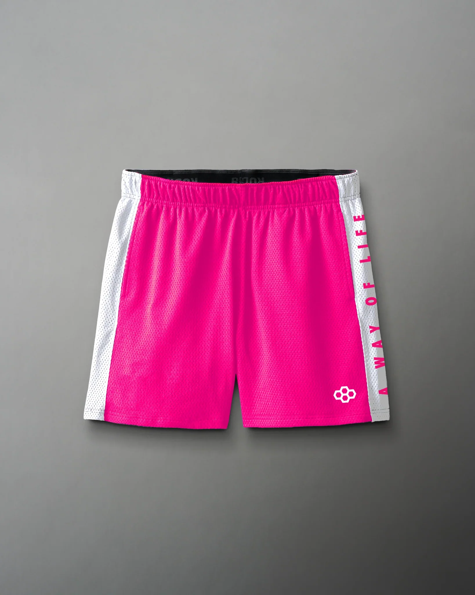 RUDIS 5" Youth Panel Mesh Short - Pink/White