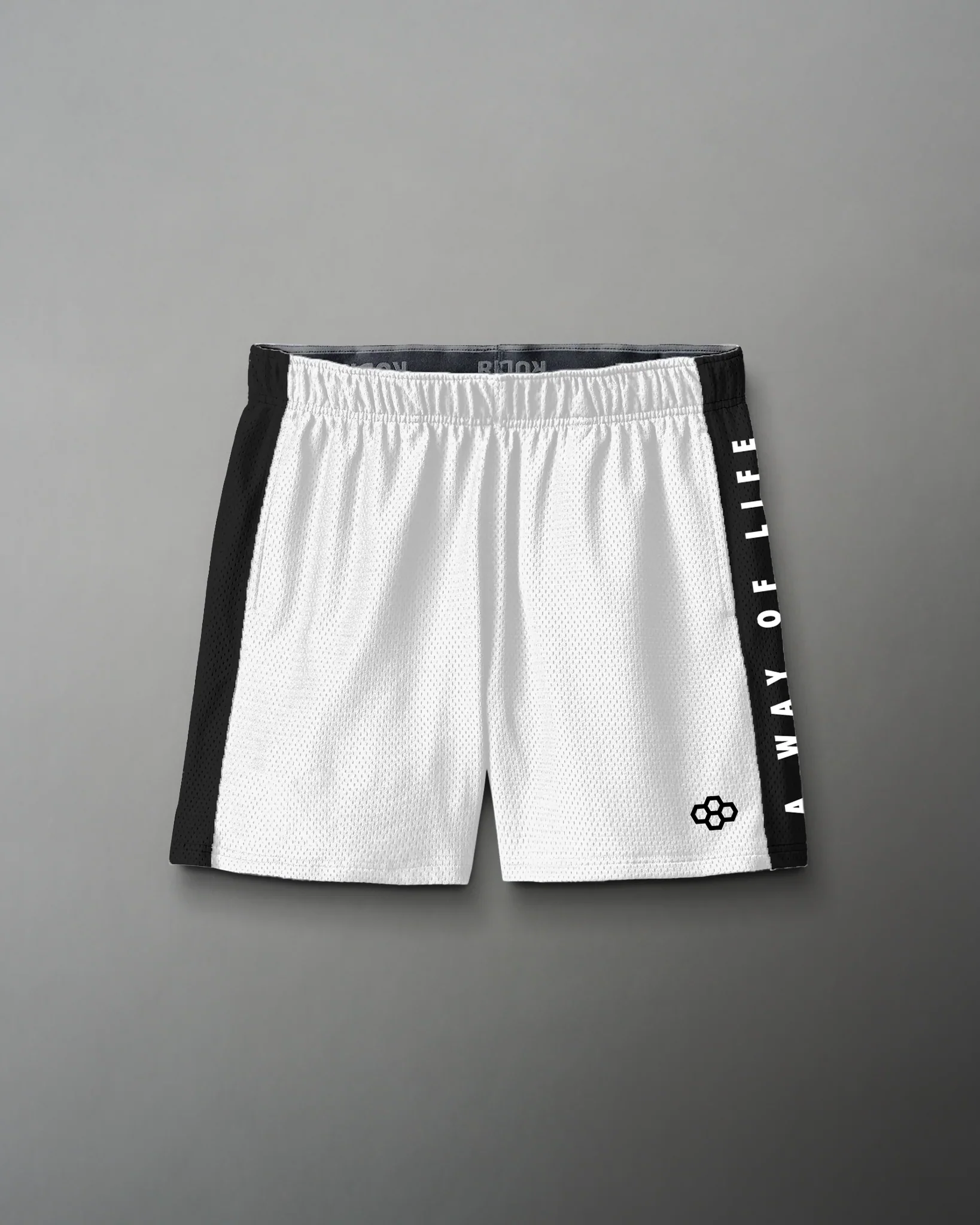 RUDIS 5" Youth Panel Mesh Short - White/Black