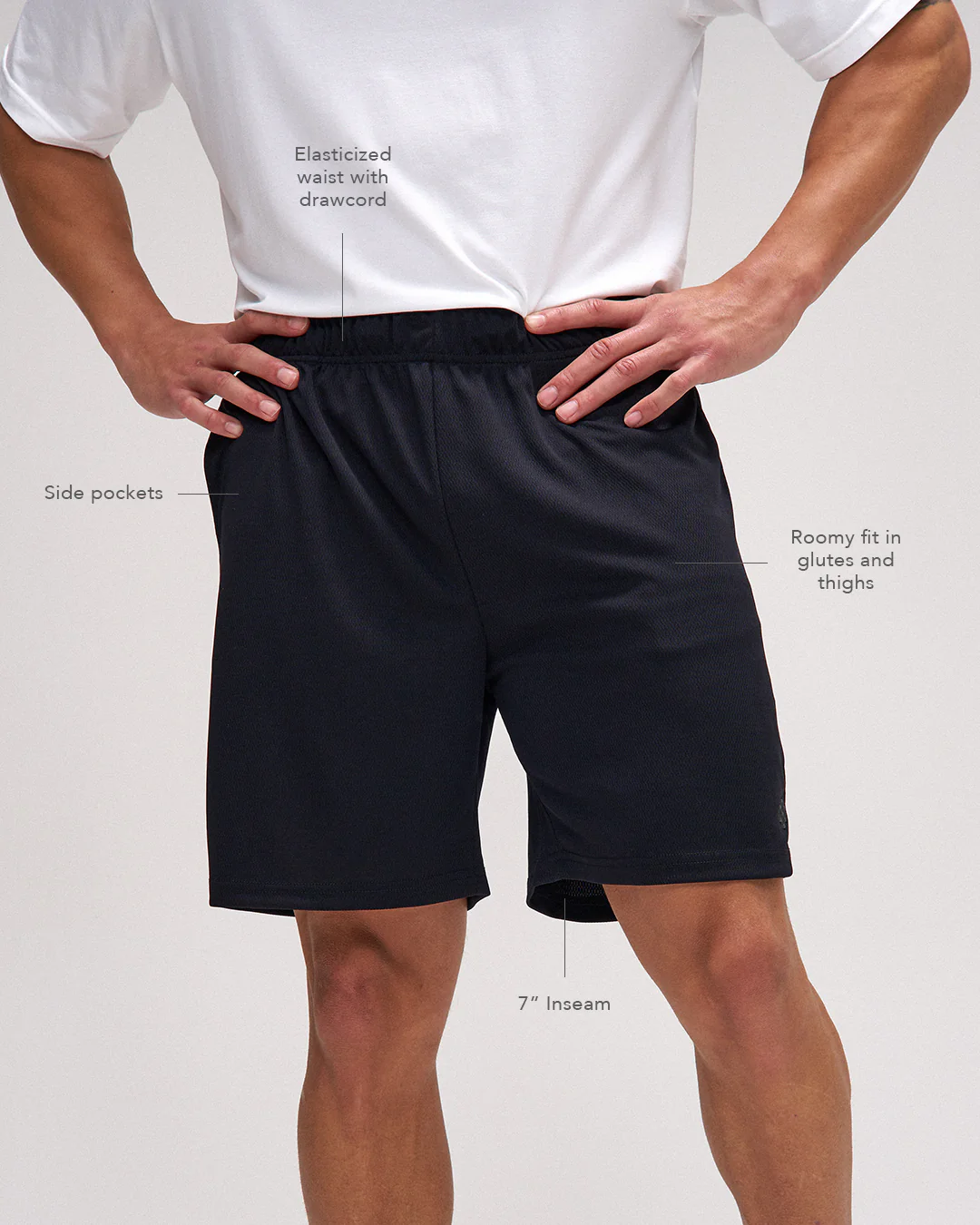 RUDIS 7" Mesh Shorts - Black - Image 3
