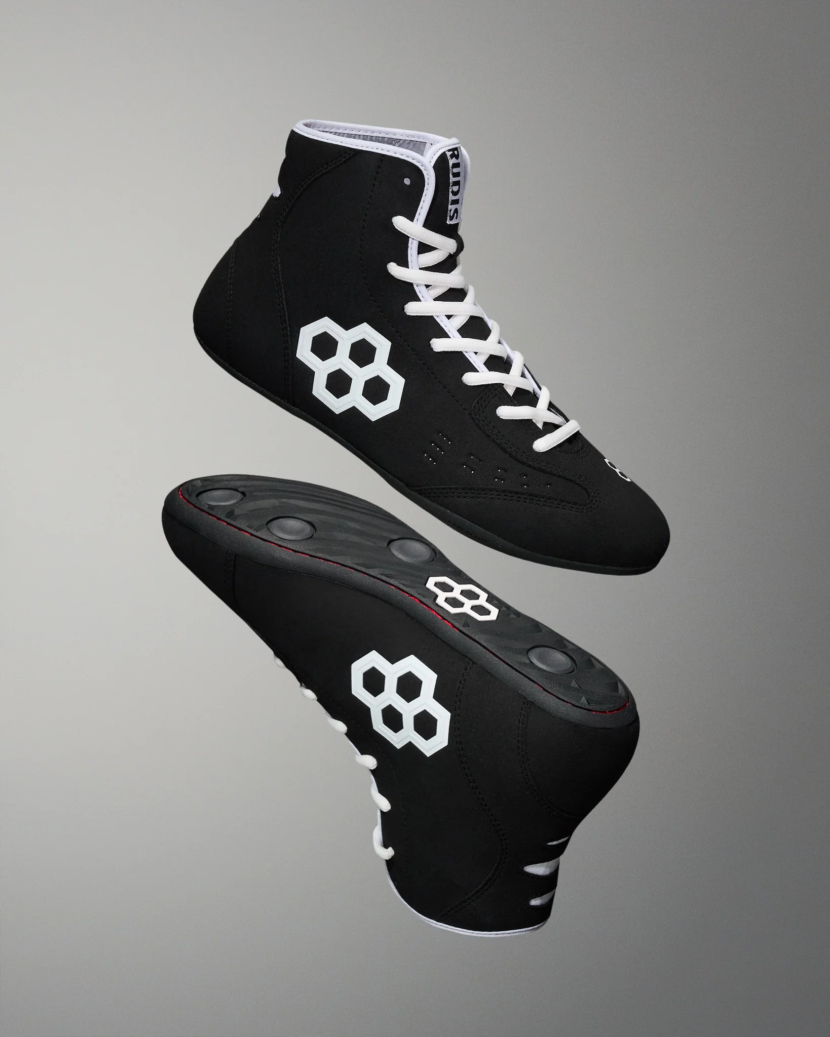 RUDIS International Adult Wrestling Shoes - Black/White