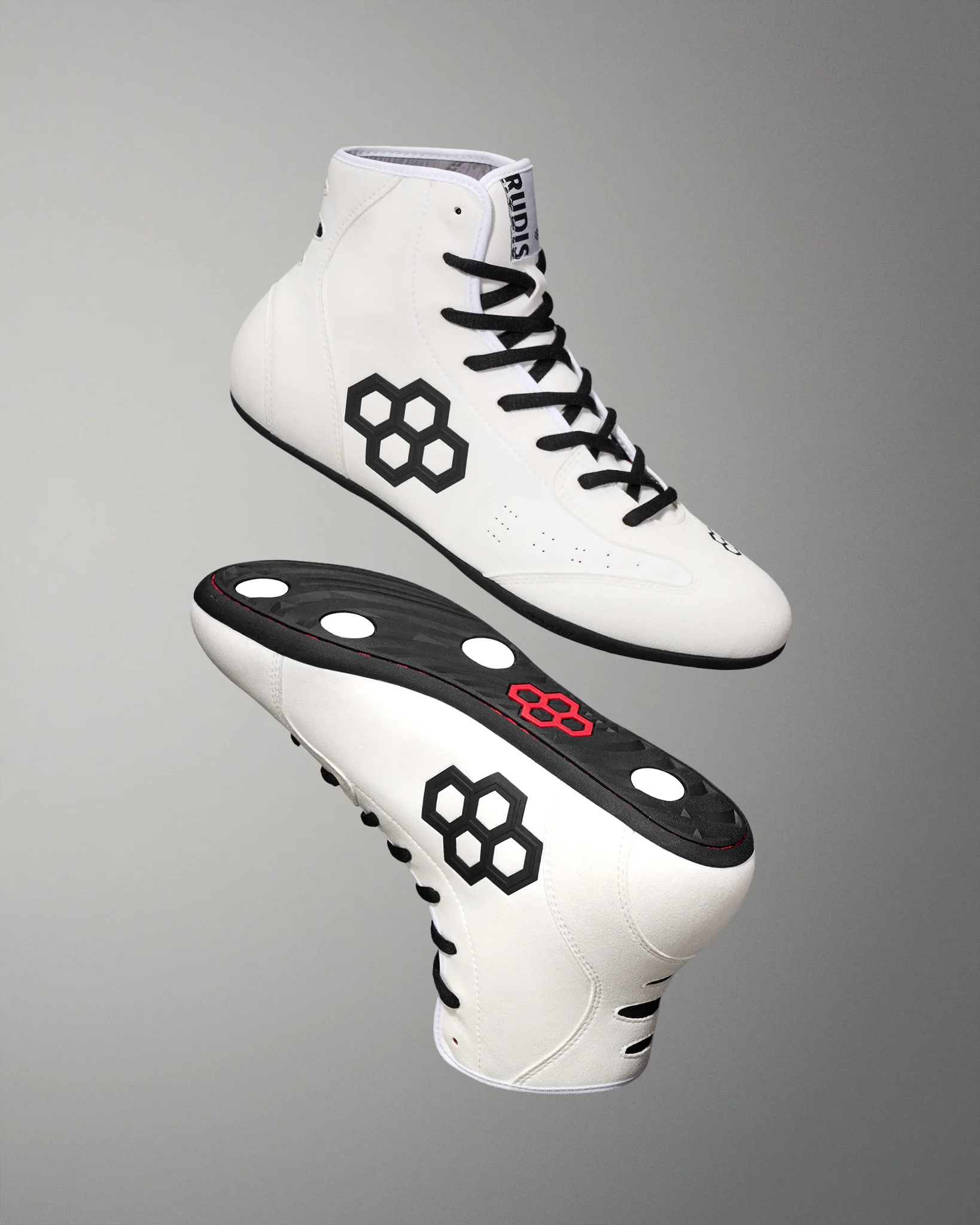 RUDIS International Adult Wrestling Shoes - White/Black