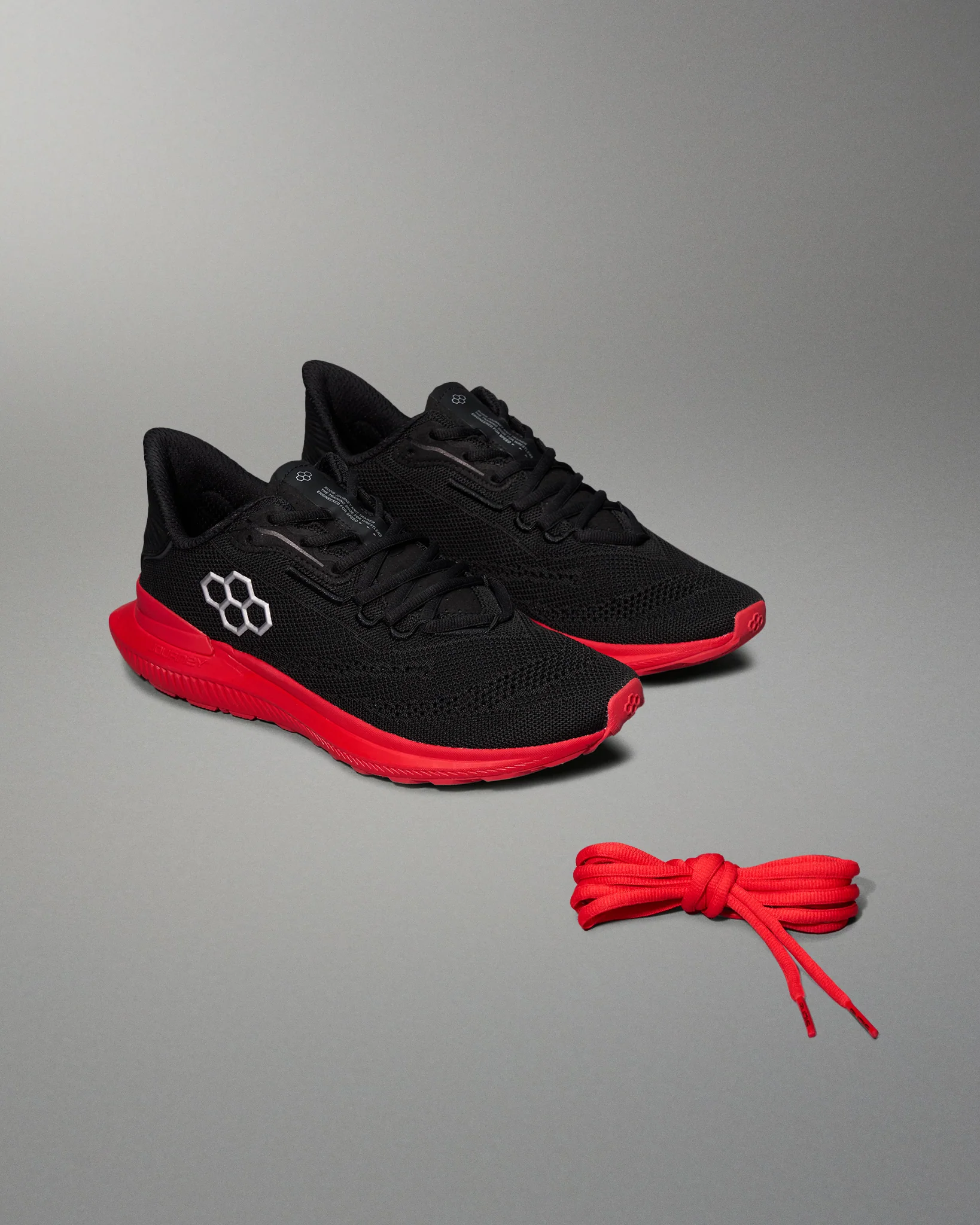 RUDIS Journey Knit Adult Training Shoes - Black/Red - Image 8
