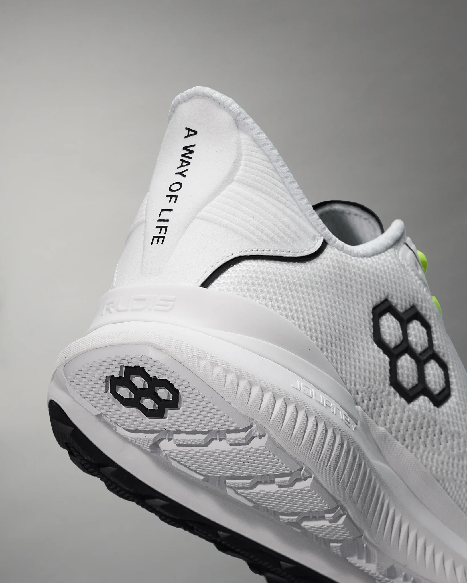 RUDIS Journey Knit Adult Training Shoes - White/Neon - Image 6