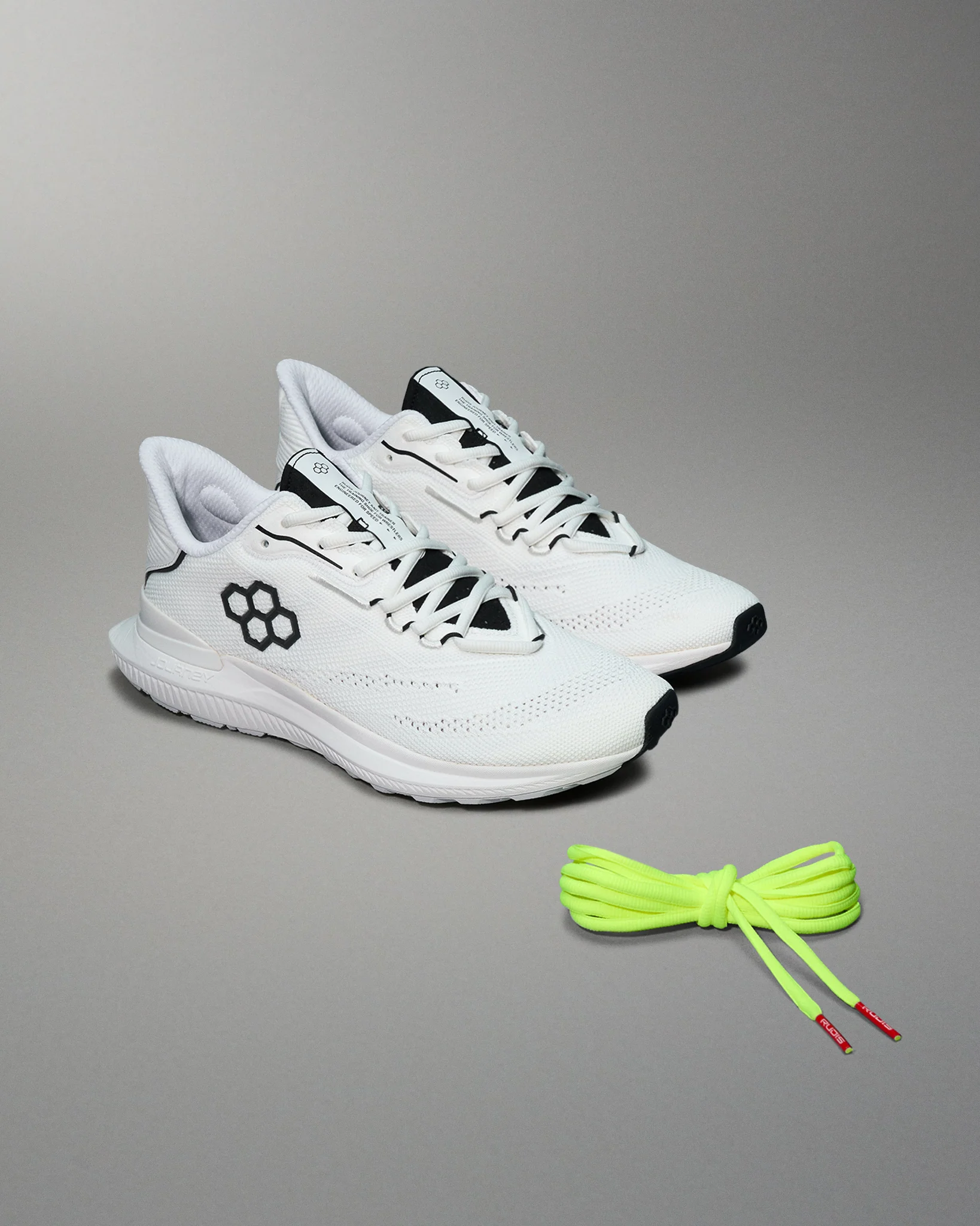 RUDIS Journey Knit Adult Training Shoes - White/Neon - Image 8