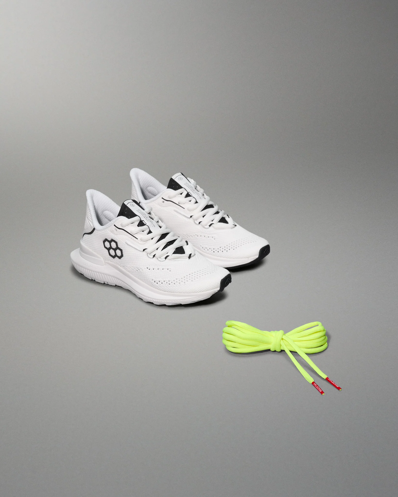 RUDIS Journey Knit Youth Training Shoes - White/Neon - Image 7