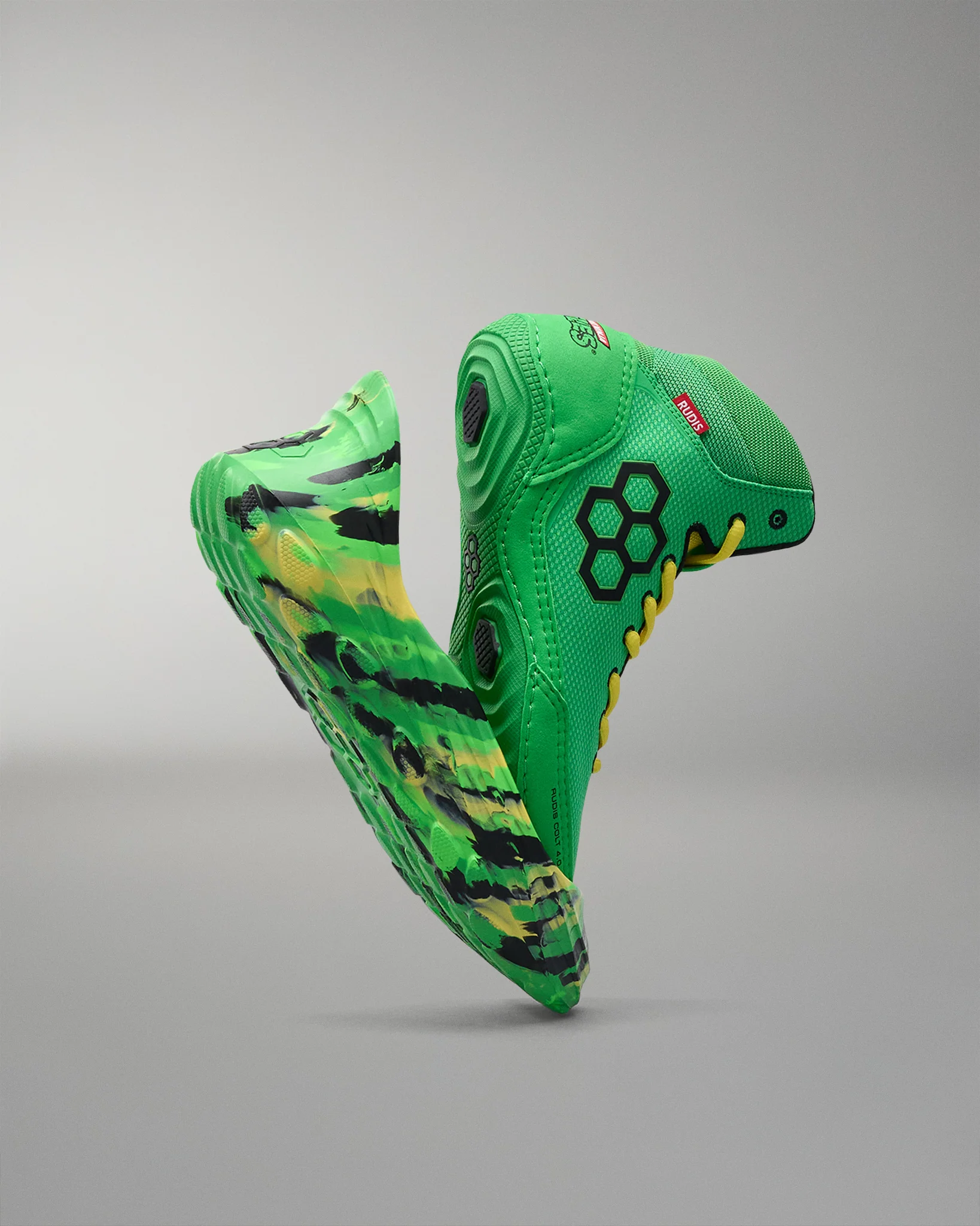 RUDIS Wrestling Shoe Covers - Green/Yellow
