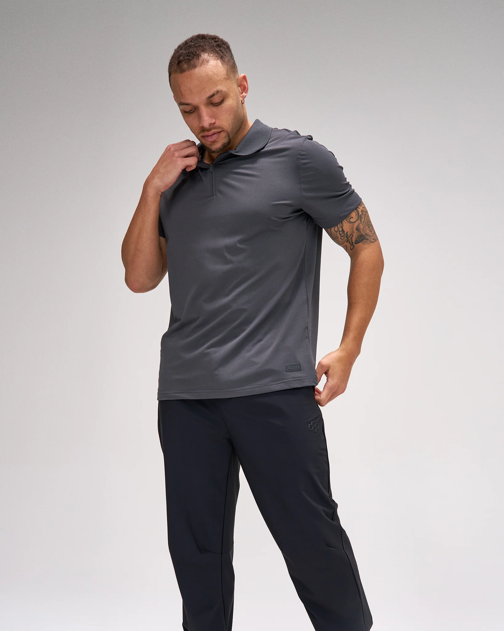 RUDIS Stretch Pique Zip Polo - Image 6