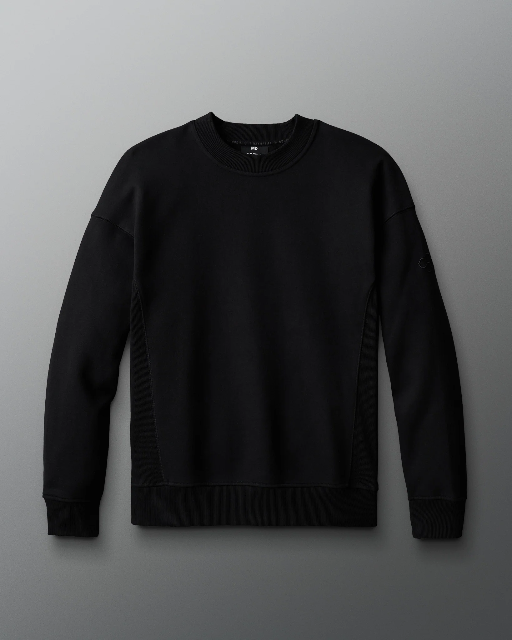 RUDIS Titan Heavyweight Fleece Crewneck - Black - Image 4