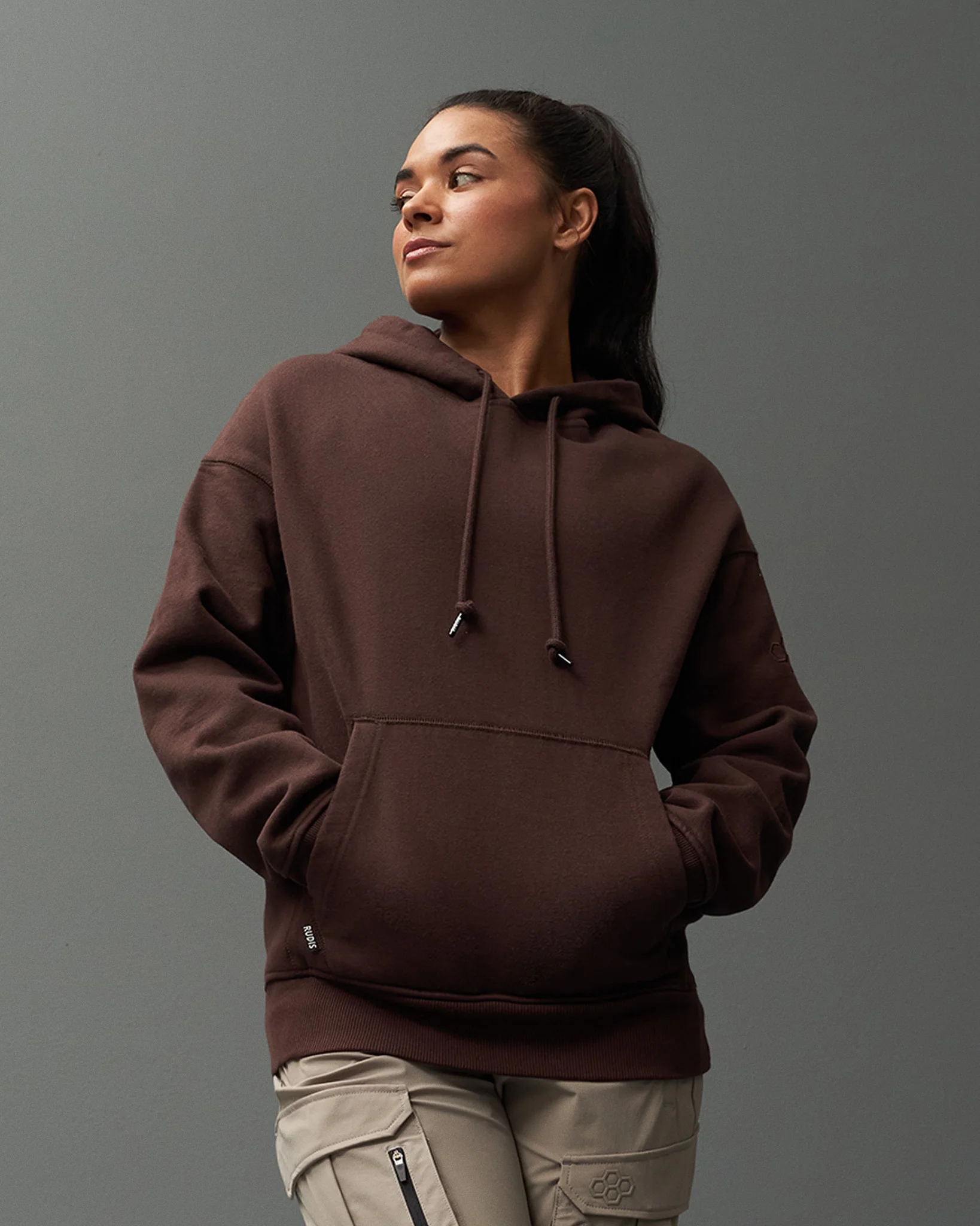 RUDIS Titan Heavyweight Fleece Hoodie - Ground Coffee - Image 2