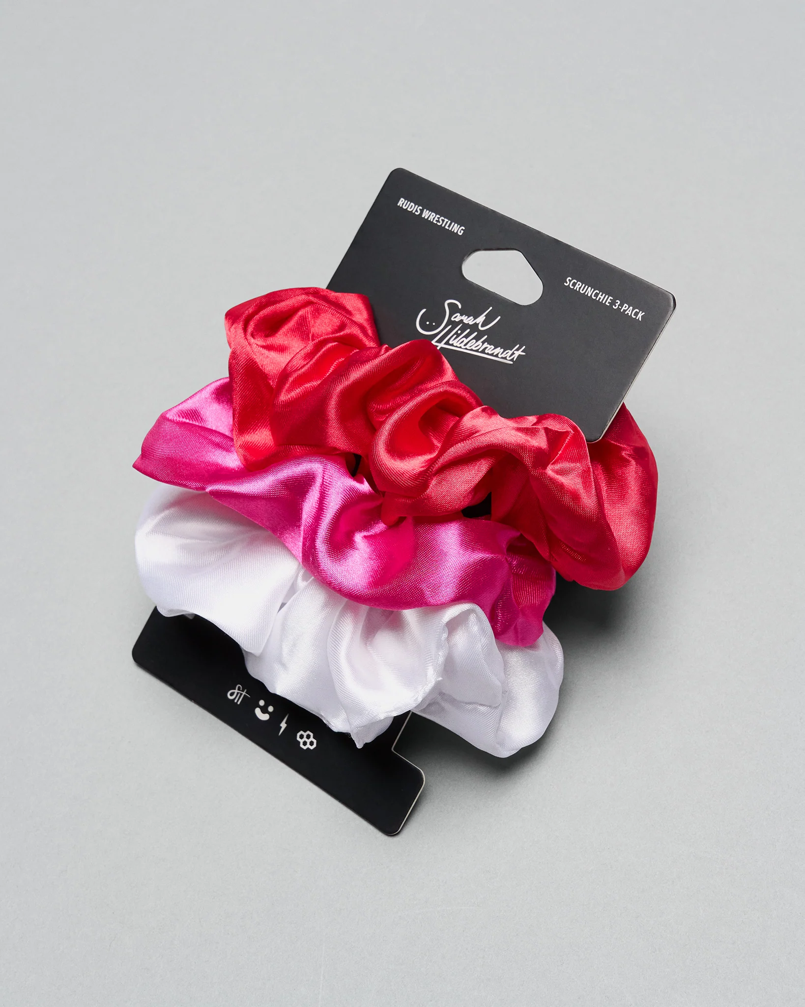 Sarah Hildebrandt 3-Pack Scrunchies - White/Pink/Red