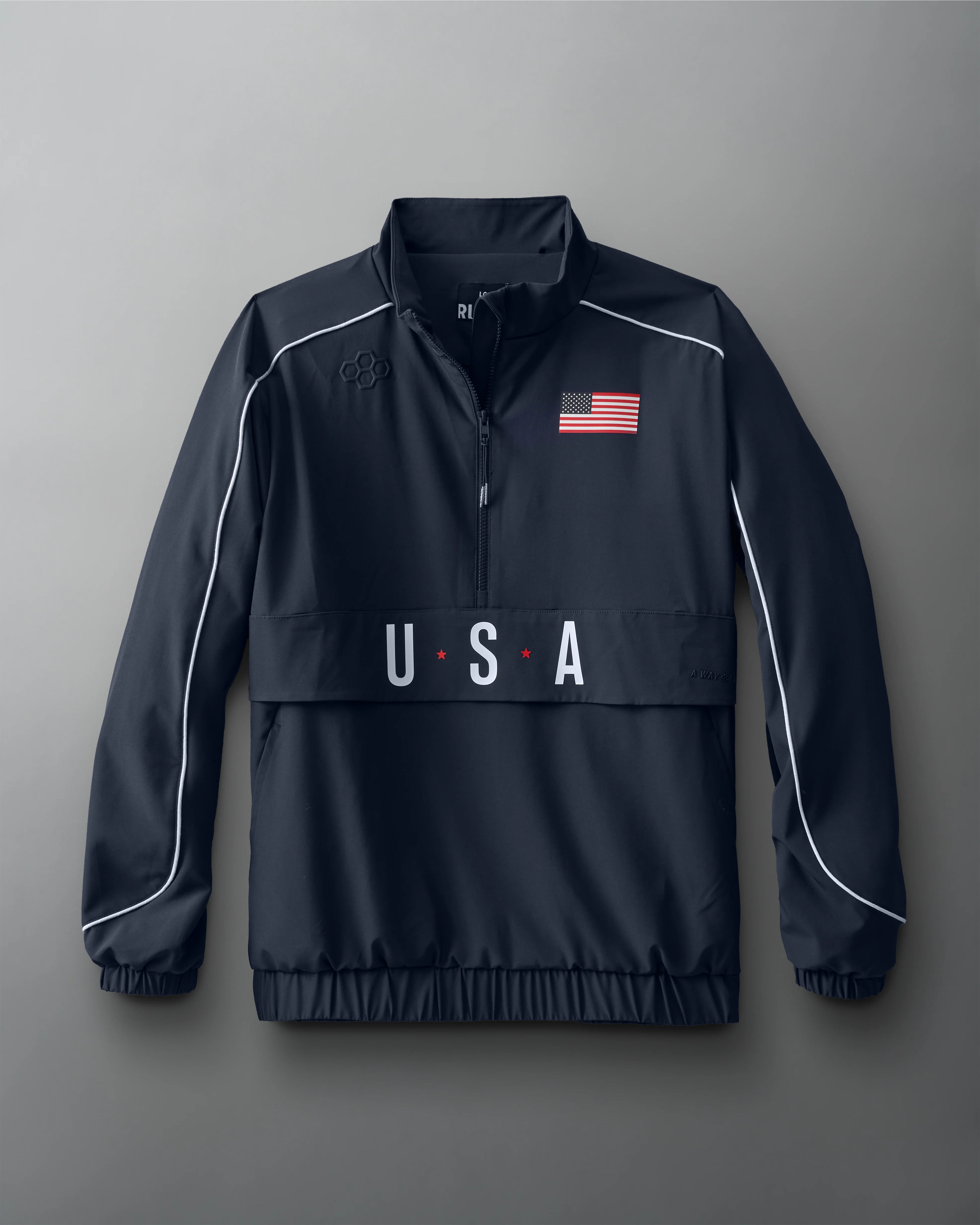 USA Flag 1/4 Zip Windbreaker