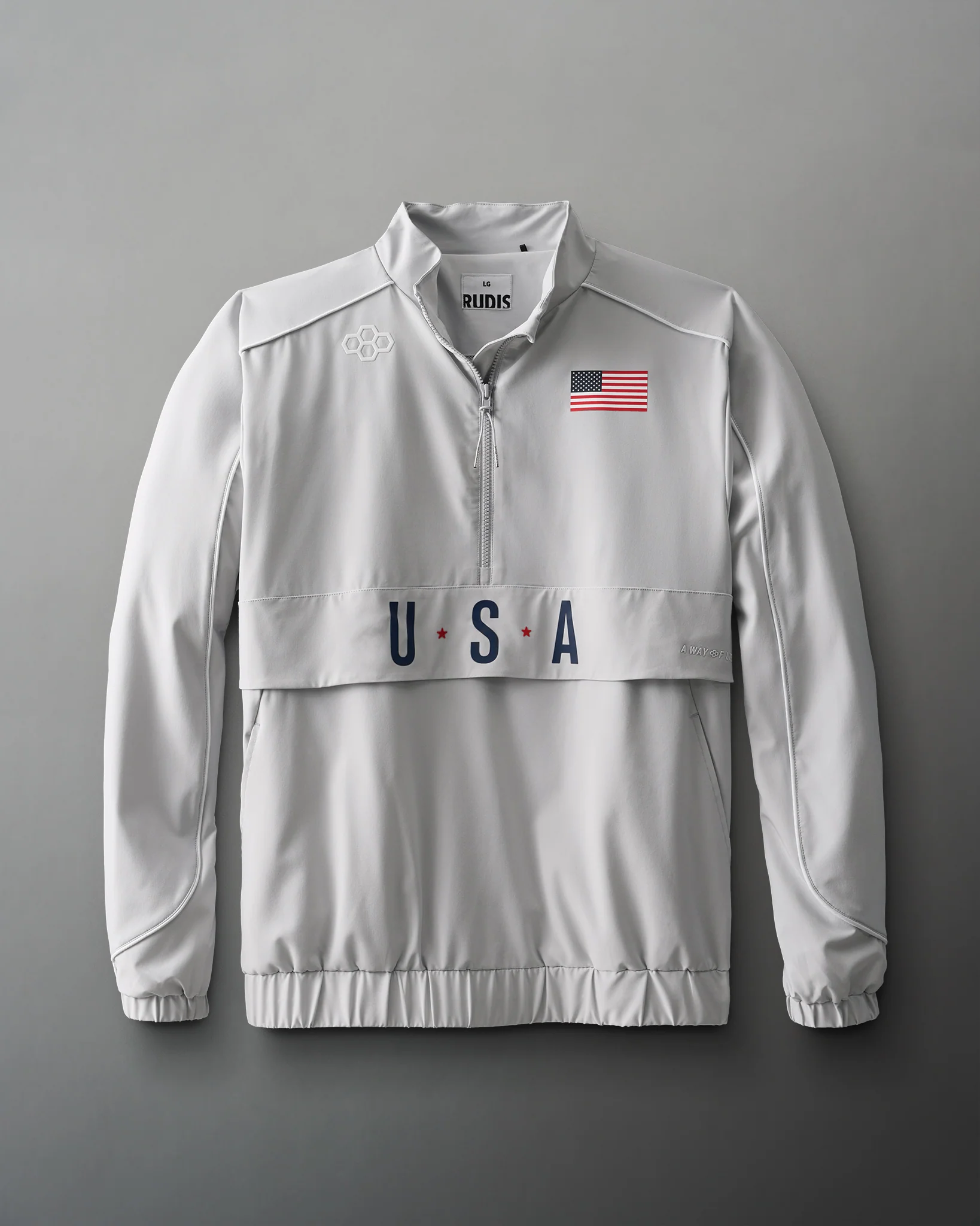 USA Flag 1/4 Zip Windbreaker - Image 2