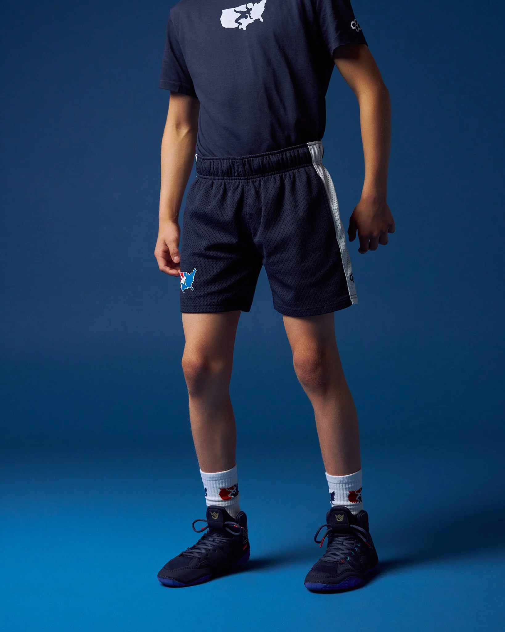USA Wrestling 5" Premium Panel Youth Mesh Shorts - Image 3