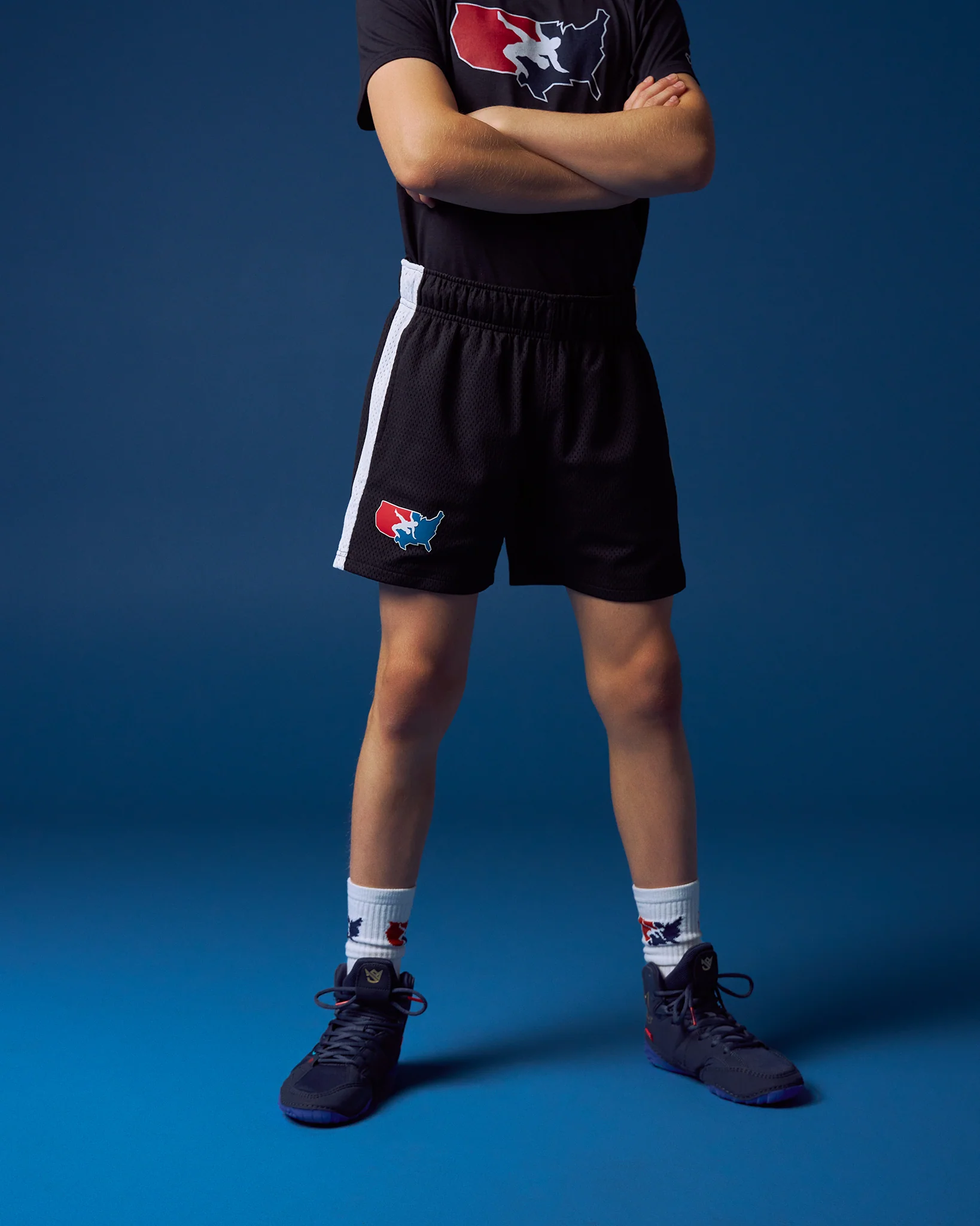 USA Wrestling 5" Premium Panel Youth Mesh Shorts - Image 8