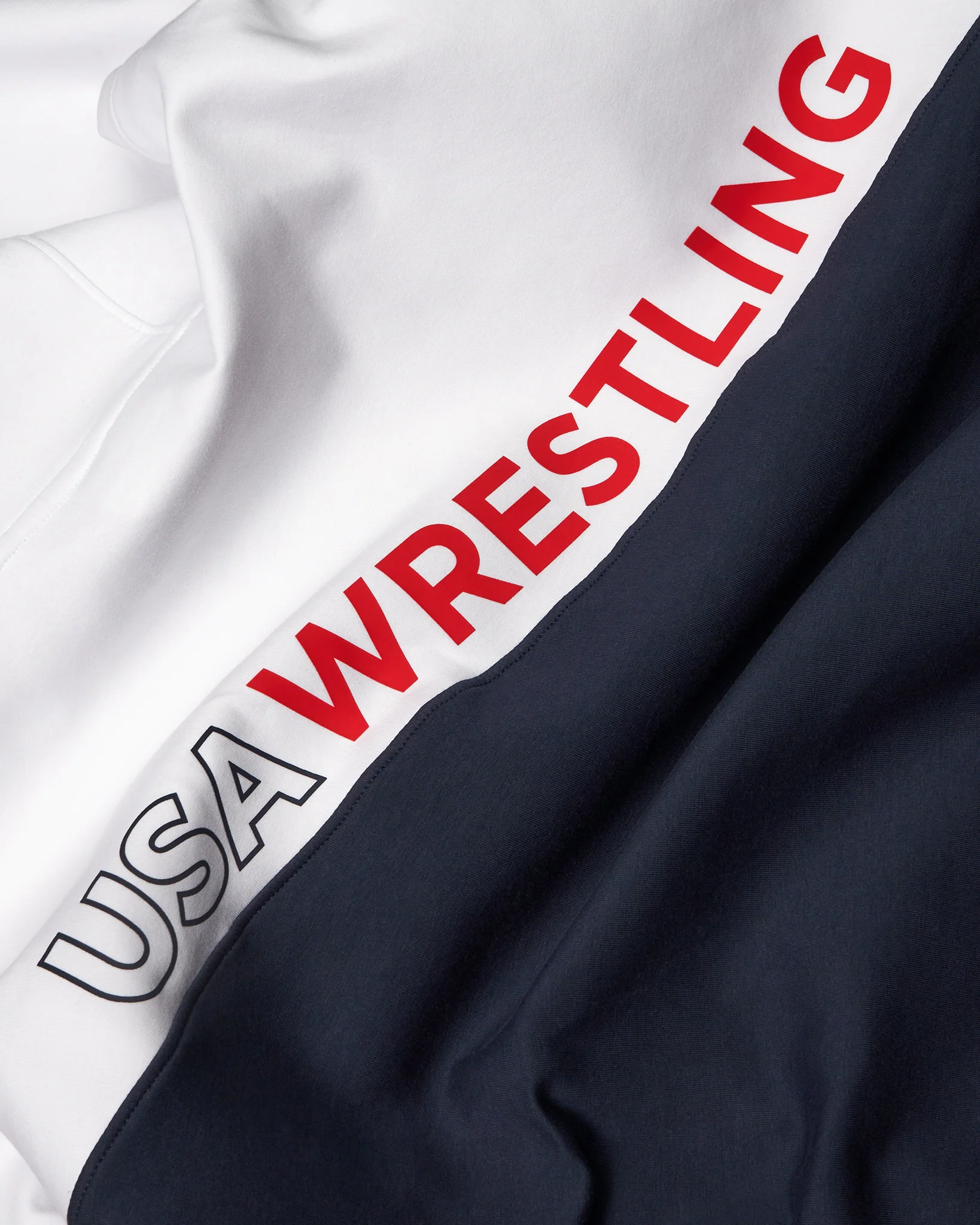 USA Wrestling Colorblock Youth Hoodie - Navy/White/Red - Image 5