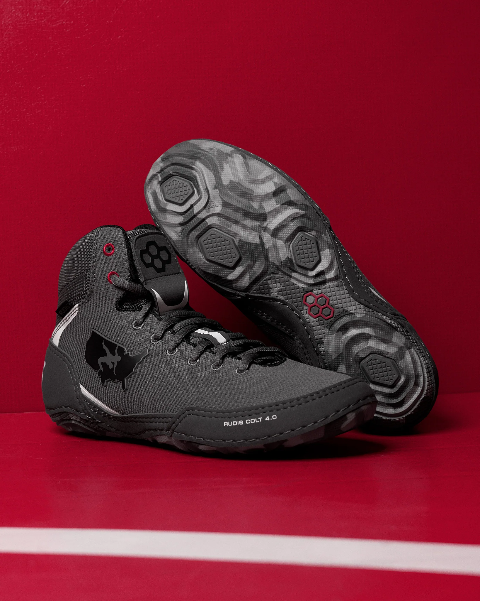 USA Wrestling Colt 4.0 Adult Wrestling Shoes - Gray Camo