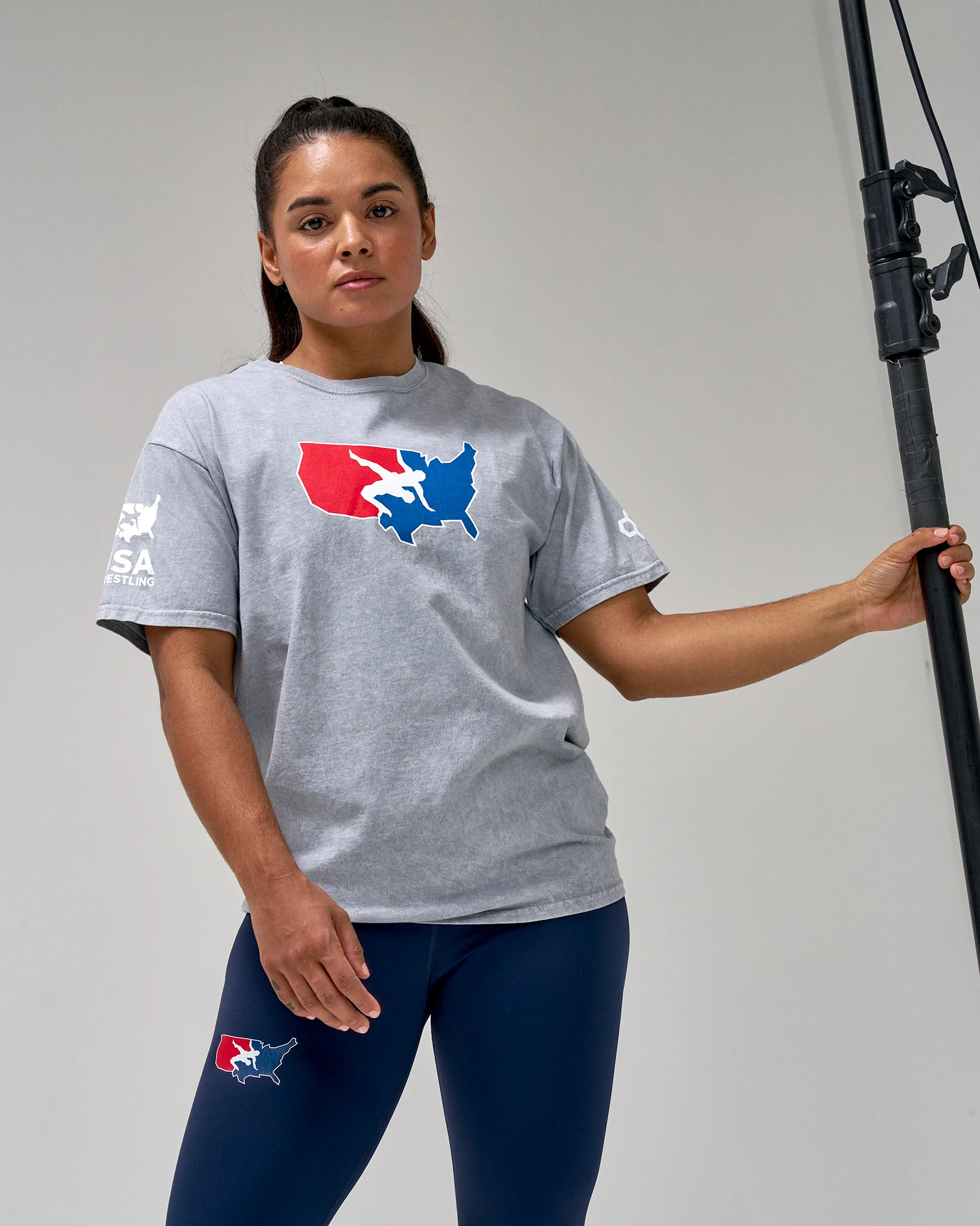 USA Wrestling Logo Acid Wash Heavyweight T-Shirt