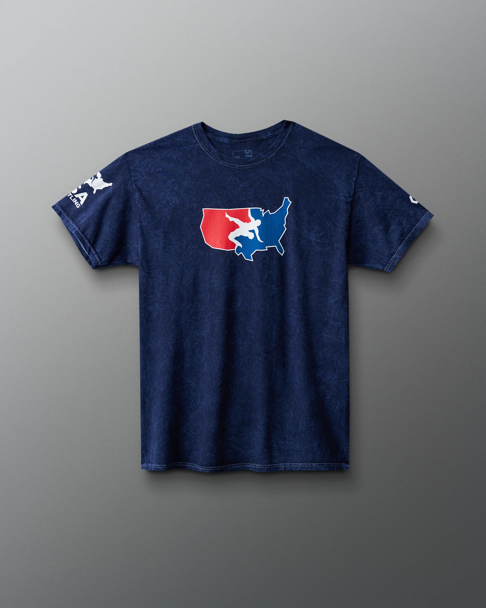 USA Wrestling Logo Acid Wash Heavyweight T-Shirt - Image 3