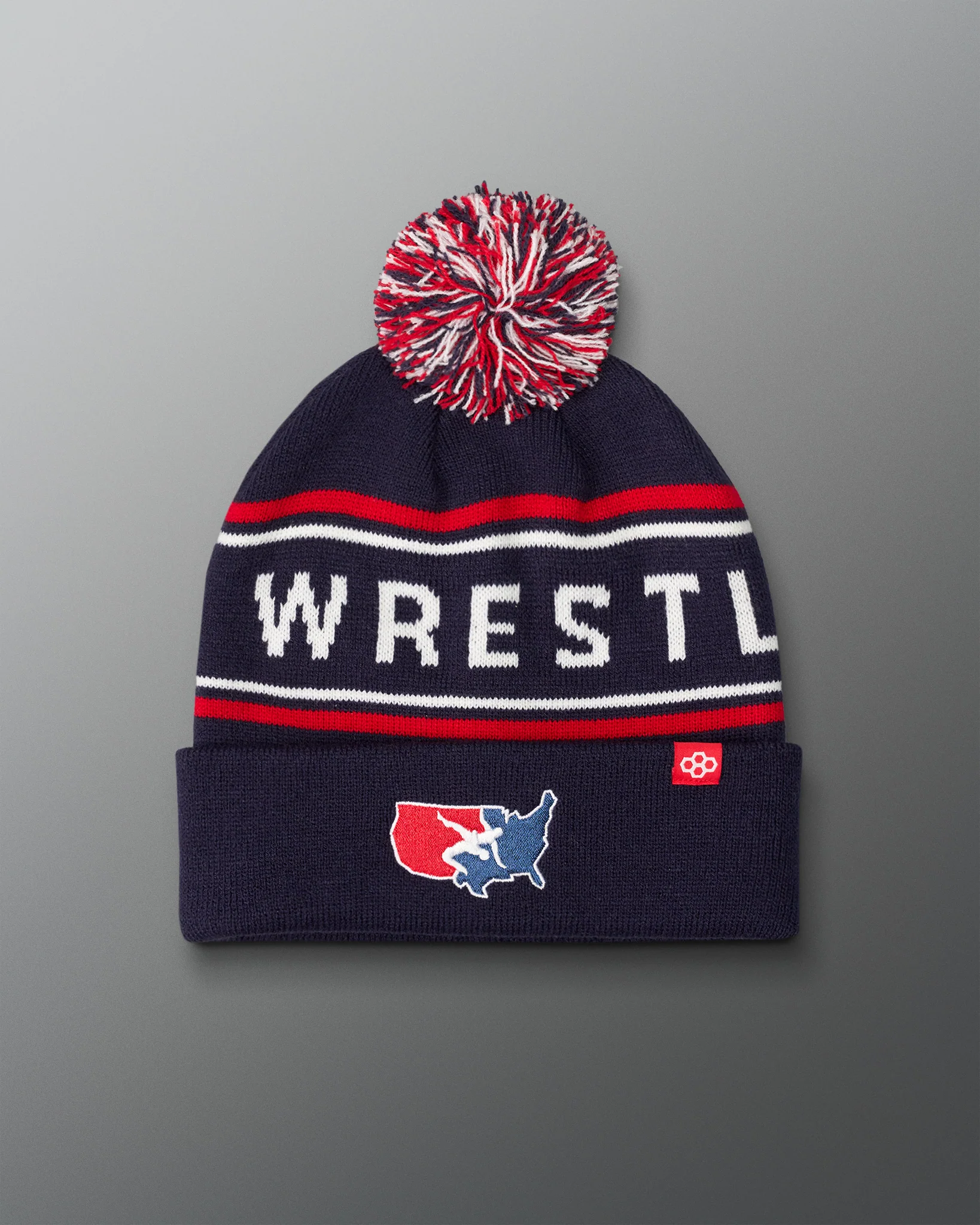 USA Wrestling Logo Pom Beanie - Image 3