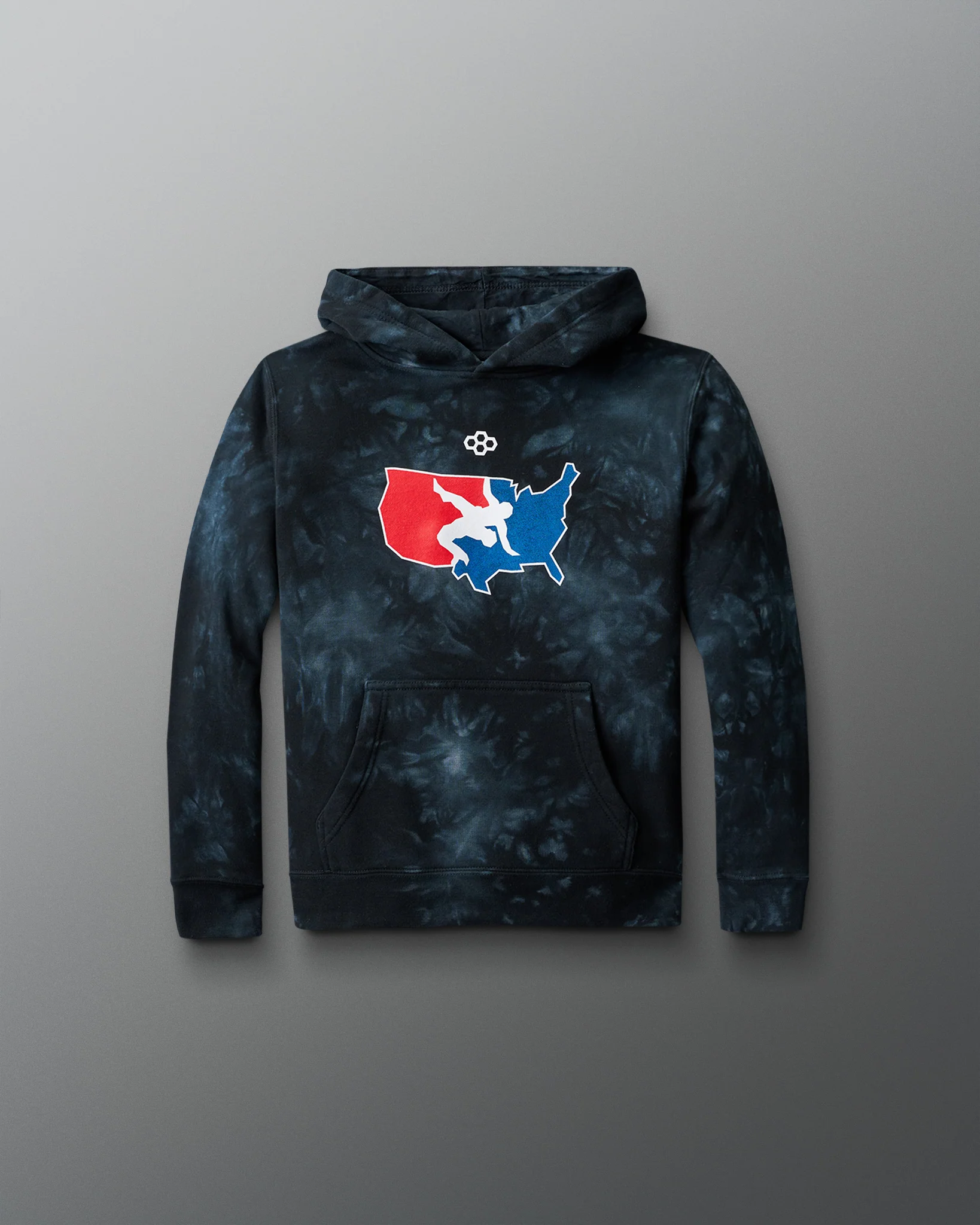 USA Wrestling Logo Youth Tie-Dye Hoodie - Image 4