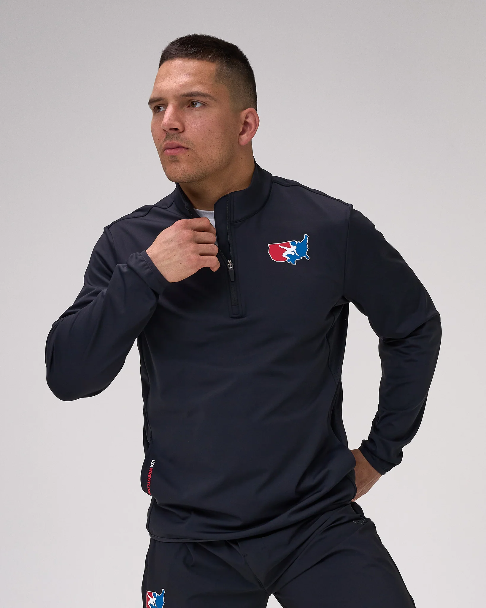 USA Wrestling Map Logo Victory 1/4 Zip Jacket