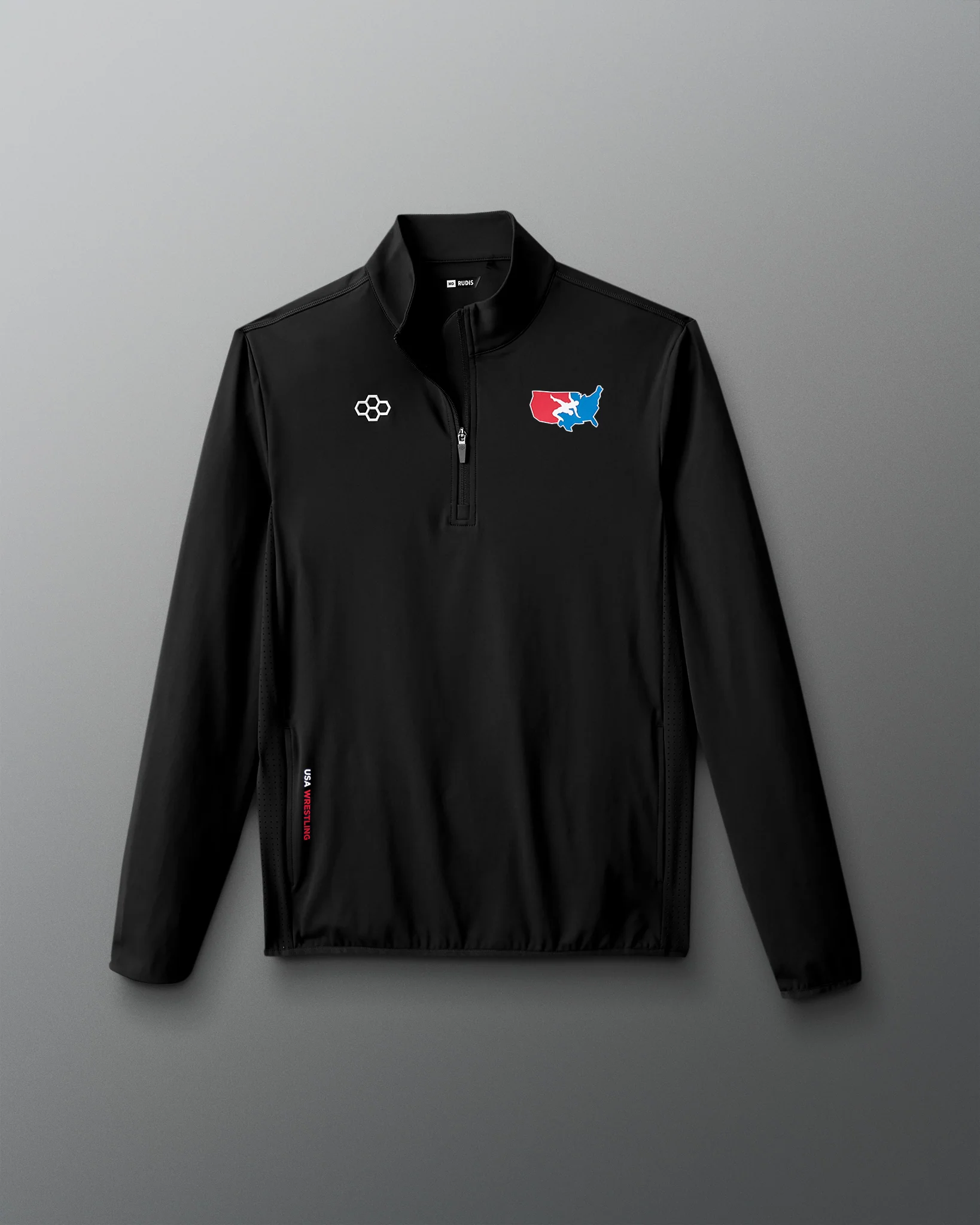 USA Wrestling Map Logo Victory 1/4 Zip Jacket - Image 4