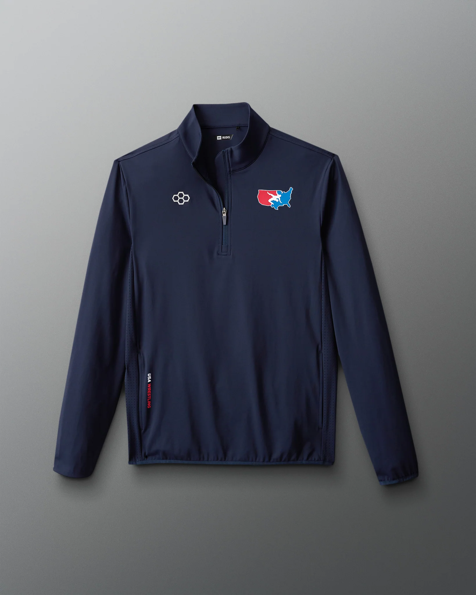 USA Wrestling Map Logo Victory 1/4 Zip Jacket - Image 5