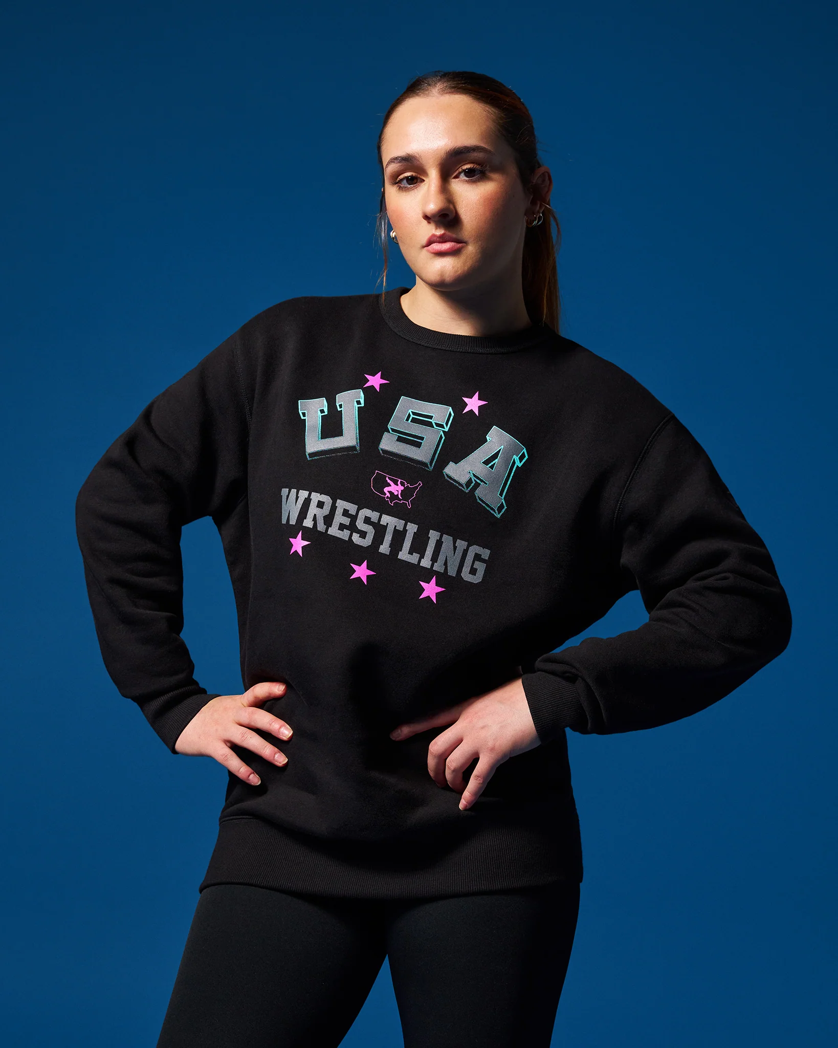 USA Wrestling Retro Comfort Fleece Crewneck - Image 3
