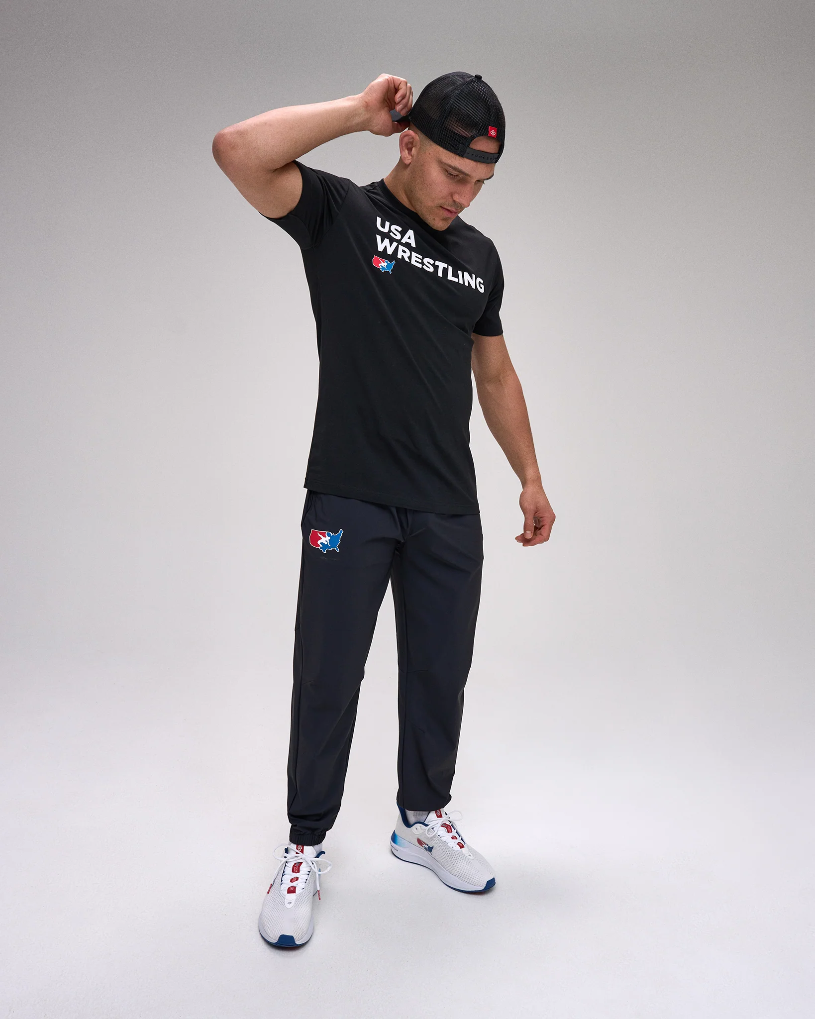 USA Wrestling Stack Hybrid T-Shirt - Image 2