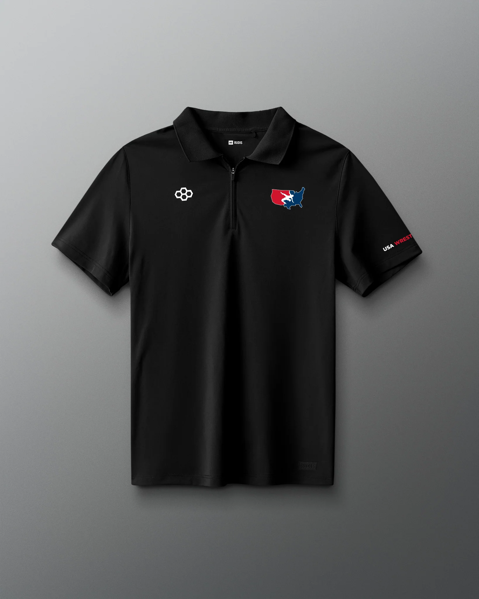 USA Wrestling Stretch Pique Zip Polo - Image 3