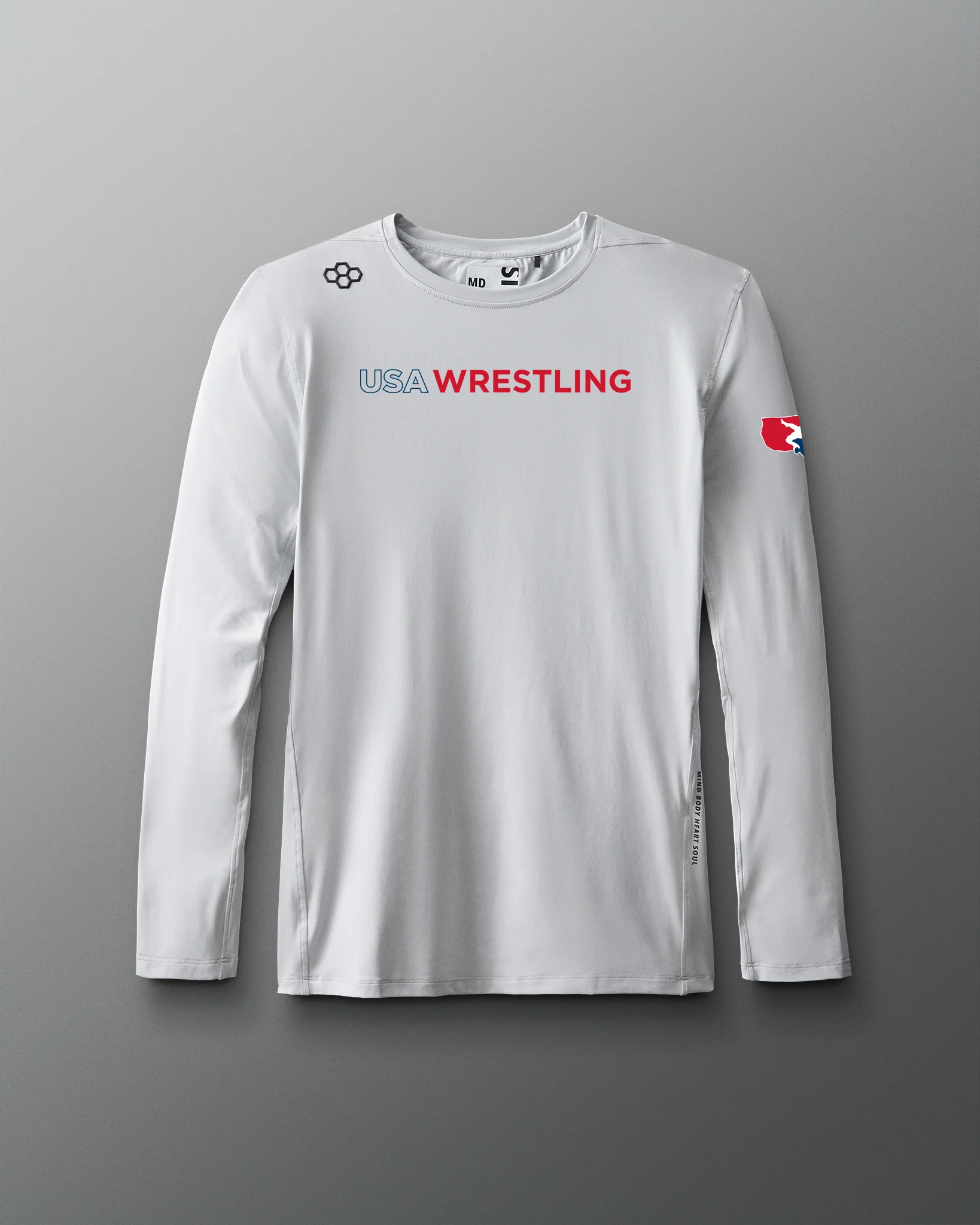 USA Wrestling Wordmark Performance Heather Long Sleeve