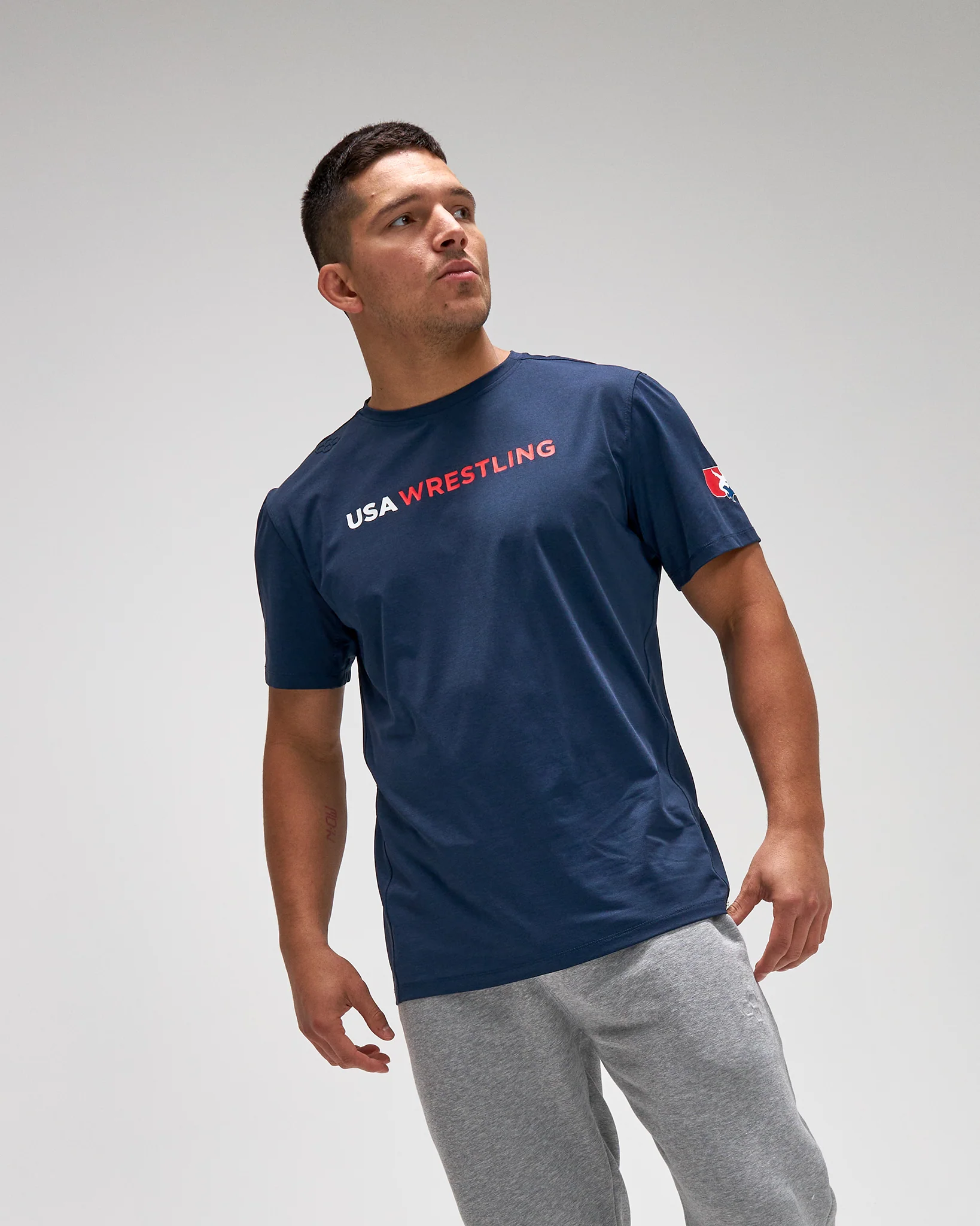 USA Wrestling Wordmark Performance Heather T-Shirt