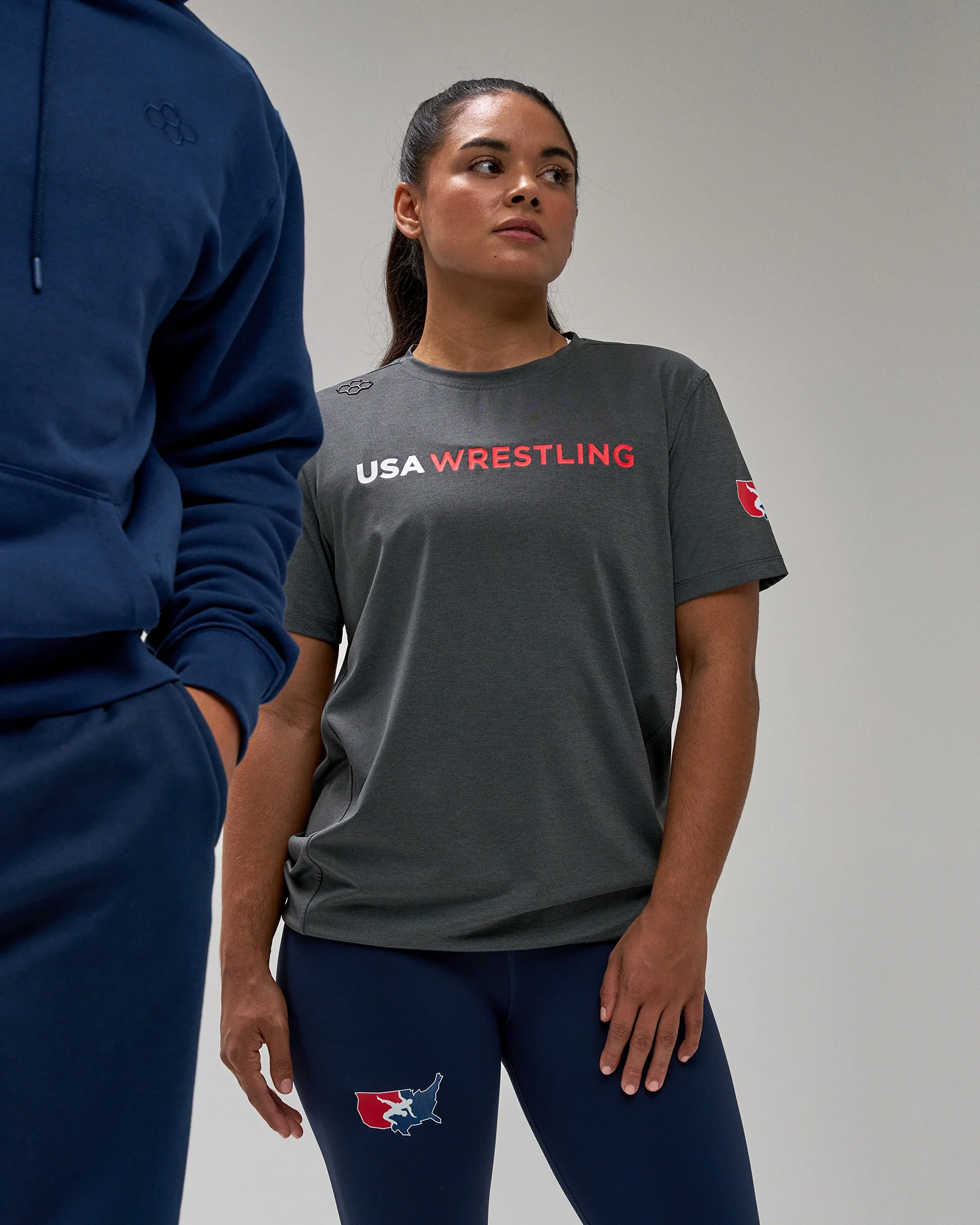 USA Wrestling Wordmark Performance Heather T-Shirt - Image 8