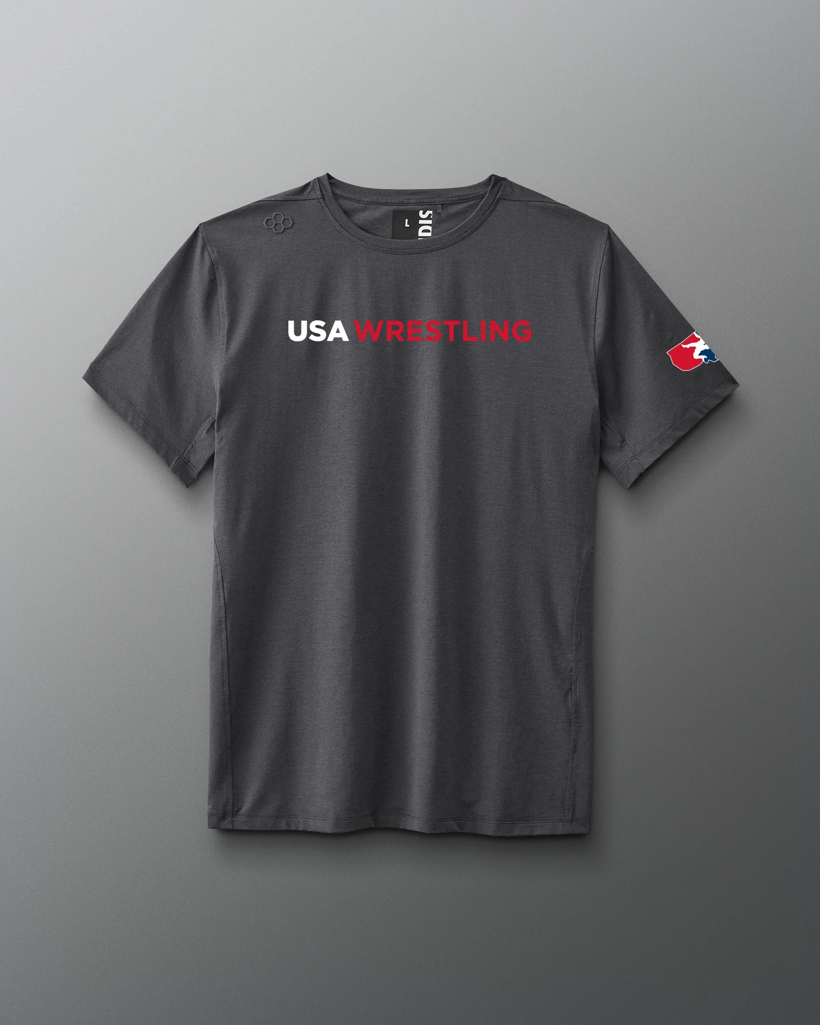 USA Wrestling Wordmark Performance Heather T-Shirt - Image 9