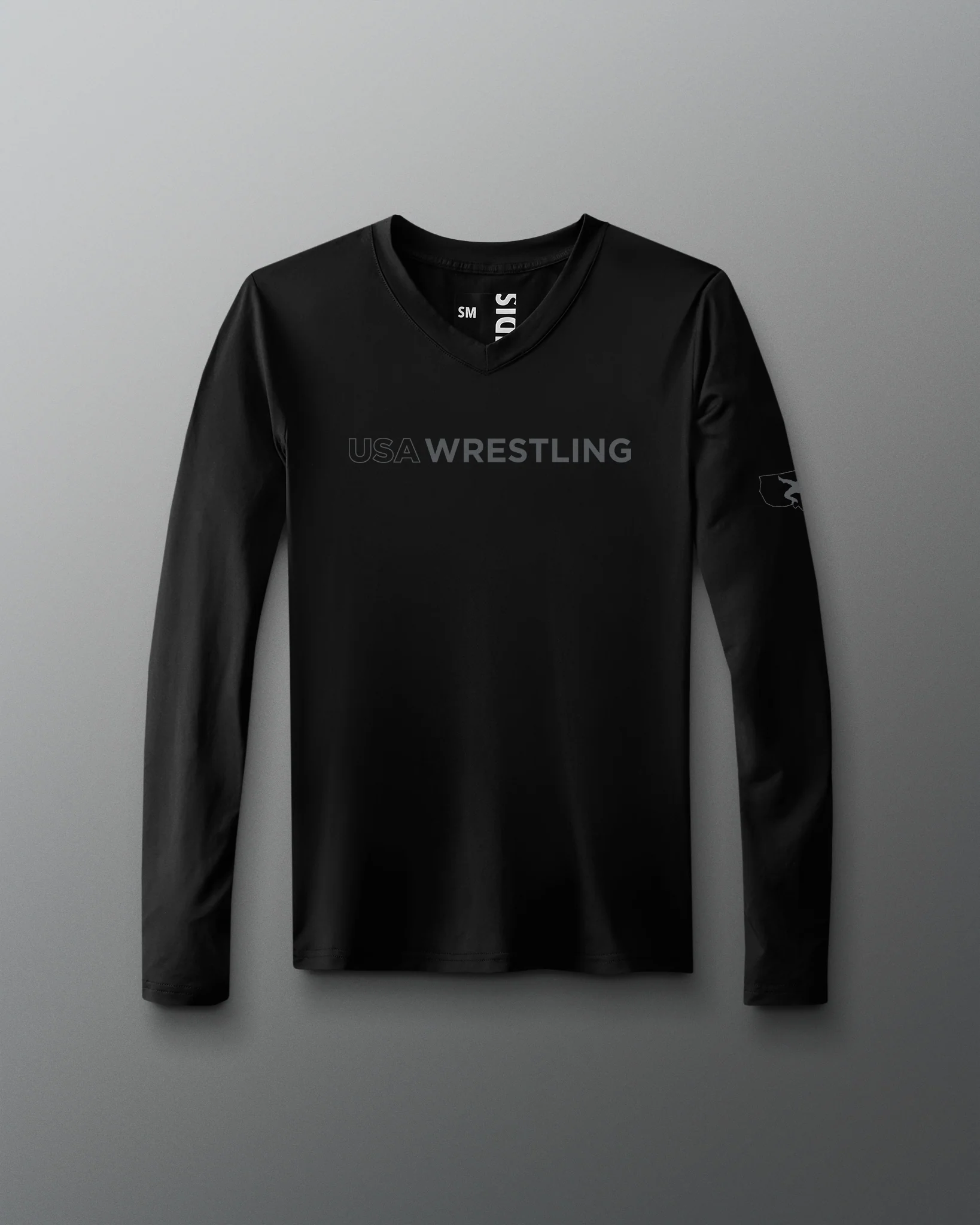 USA Wrestling Wordmark Performance Women's V-Neck Long Sleeve - Image 3
