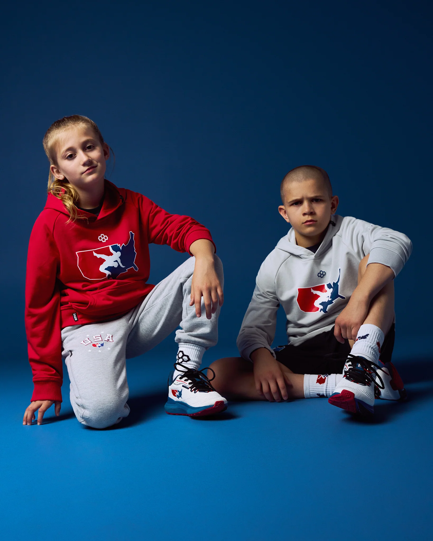 USA Wrestling Logo Elite Terry Youth Hoodie - Image 2