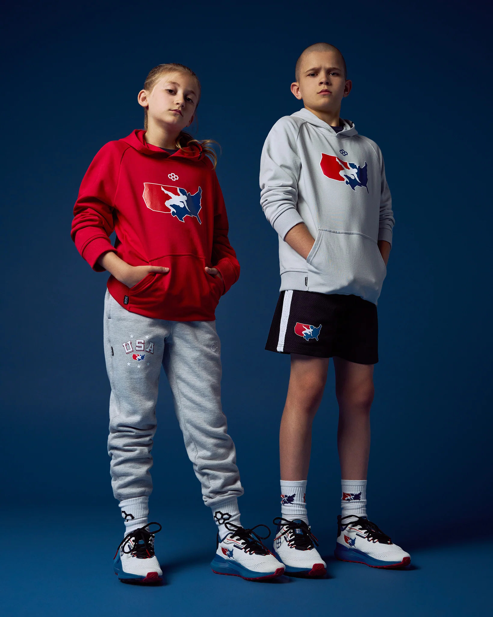 USA Wrestling Logo Elite Terry Youth Hoodie - Image 3