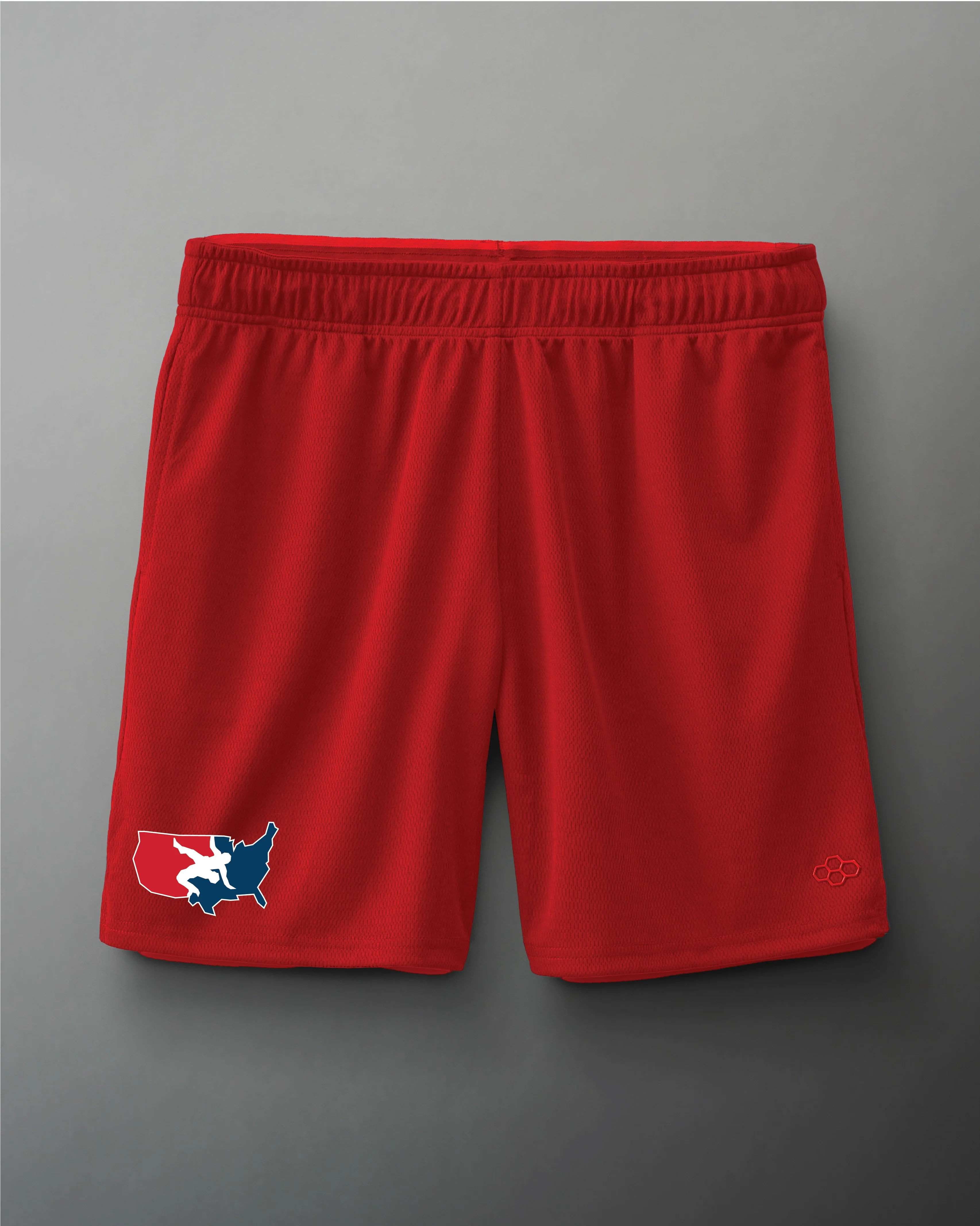 VIK - USAW Logo 8" Mesh Shorts - Red