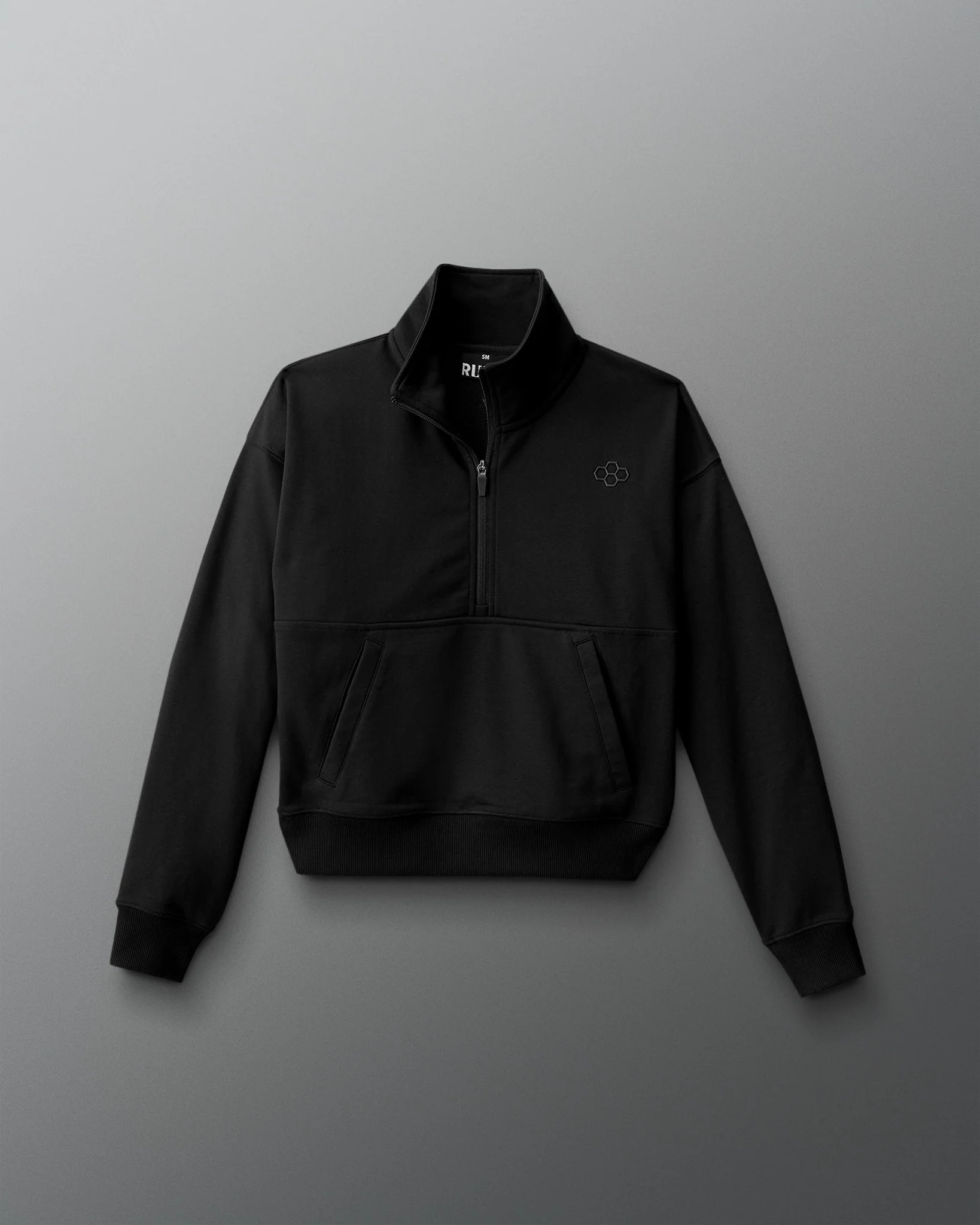 Women's Luxe Terry 1/4 Zip - Black - Image 3