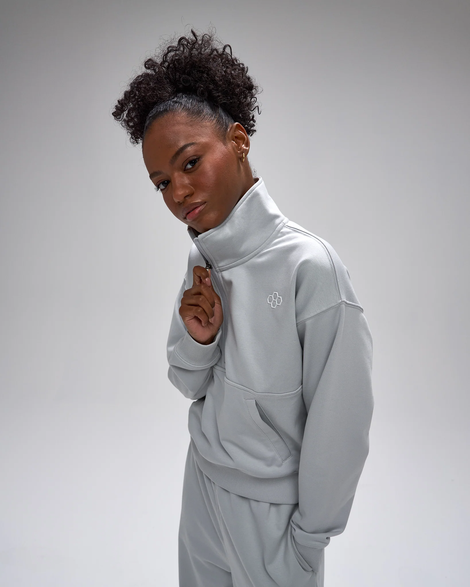 Women's Luxe Terry 1/4 Zip - Lunar - Image 3
