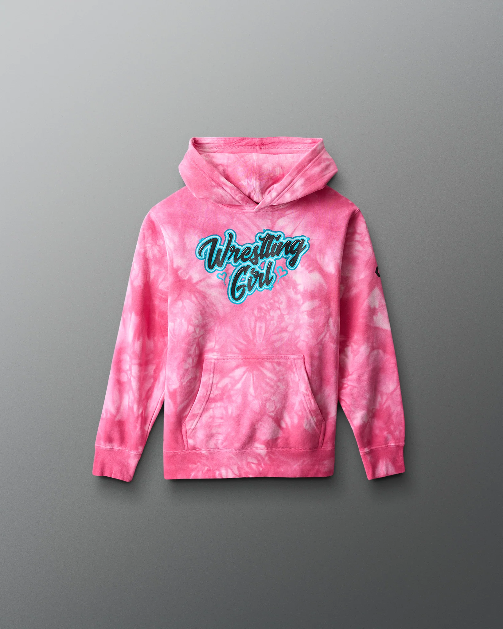 Wrestling Girl Youth Tie-Dye Hoodie
