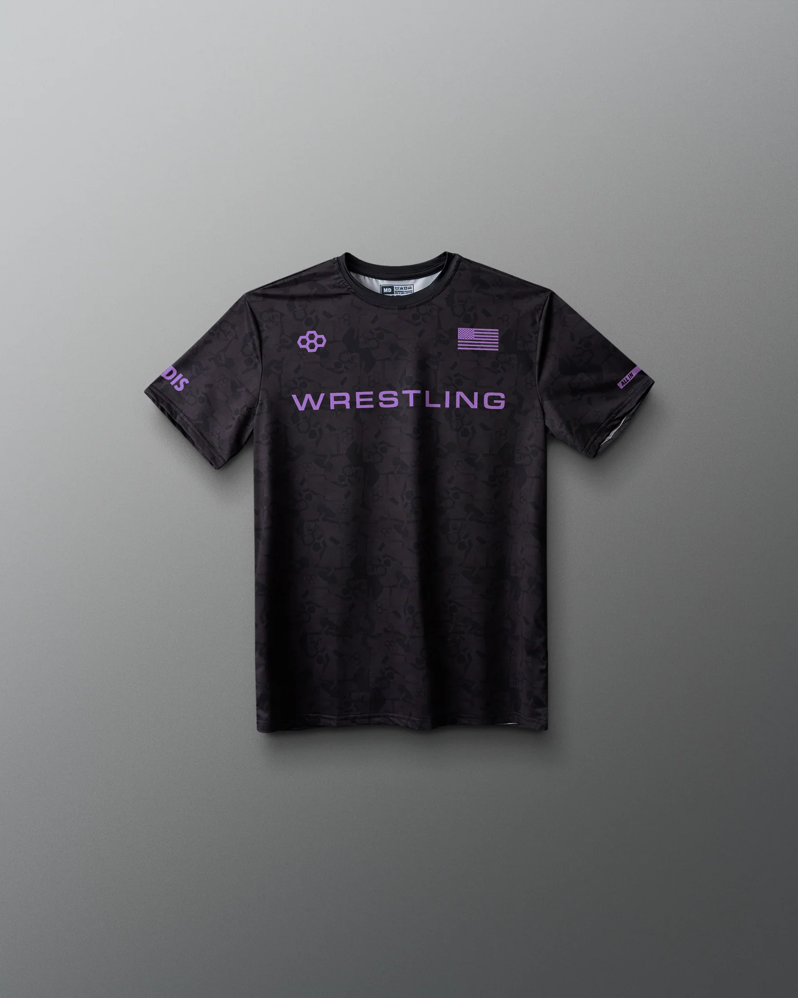 Wrestling Wordmark Black Camo Youth Sublimated T-Shirt - Image 3