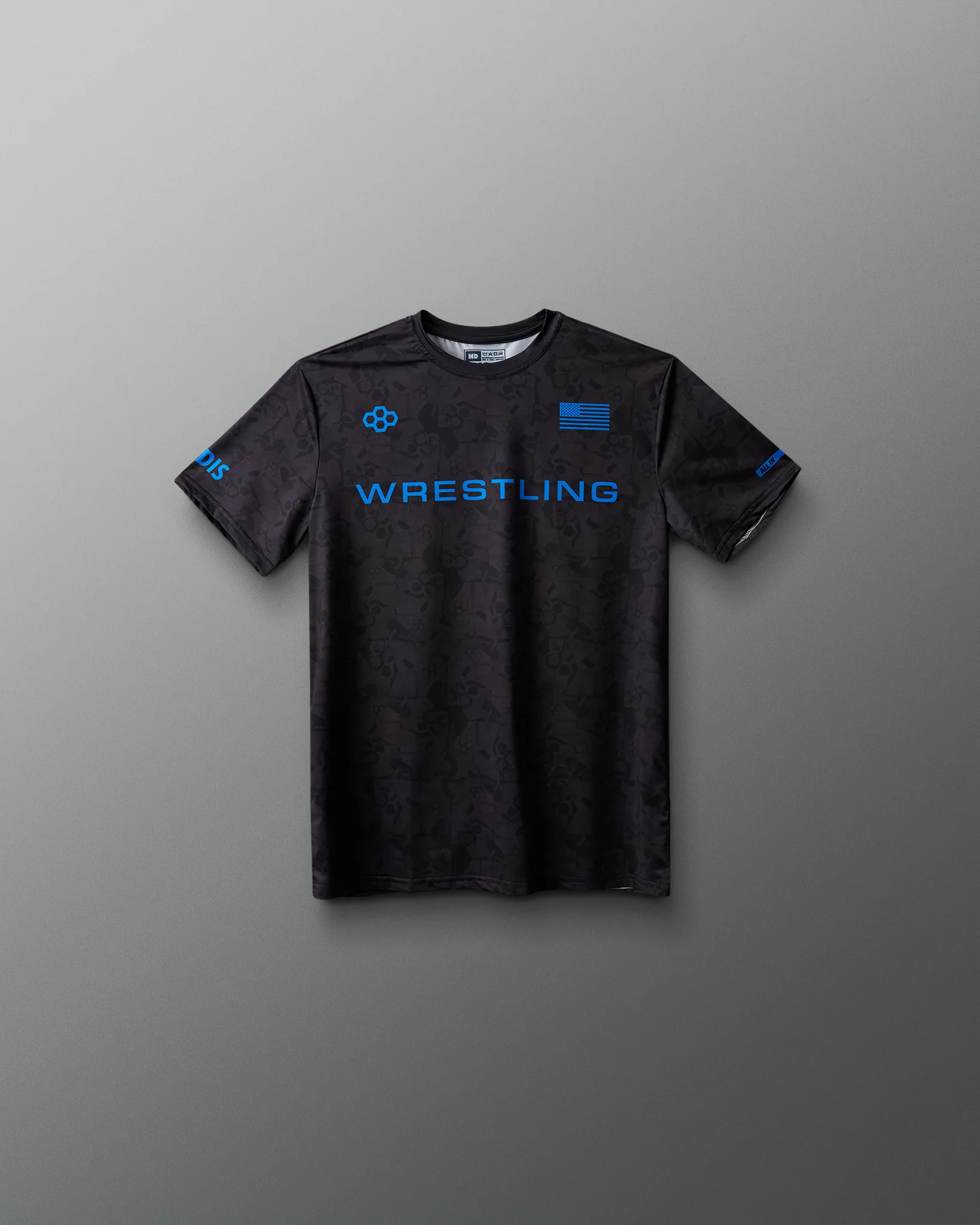 Wrestling Wordmark Black Camo Youth Sublimated T-Shirt - Image 5
